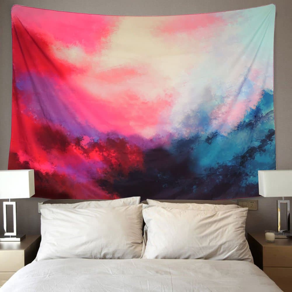 Martine Mall Tapestry Wall Tapestry Wall Hanging Tapestries Huge Tapestry Banana Leaf Wall Tapestry Banana Leaf Tapestry Wall Decor Wall Art Home Decor (Flowing Cloud, 59.1" x 59.1")