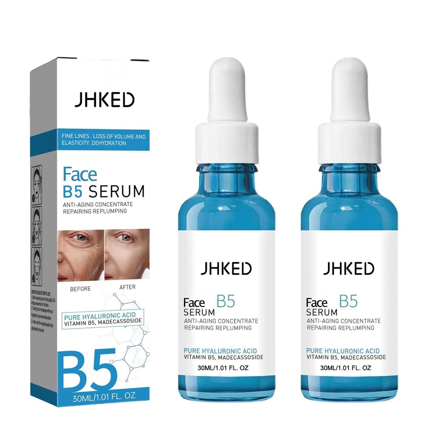 JHKED 2 Instant Firming Anti-Aging Bottle Facial Serums for Attenuating Fine Lines B5