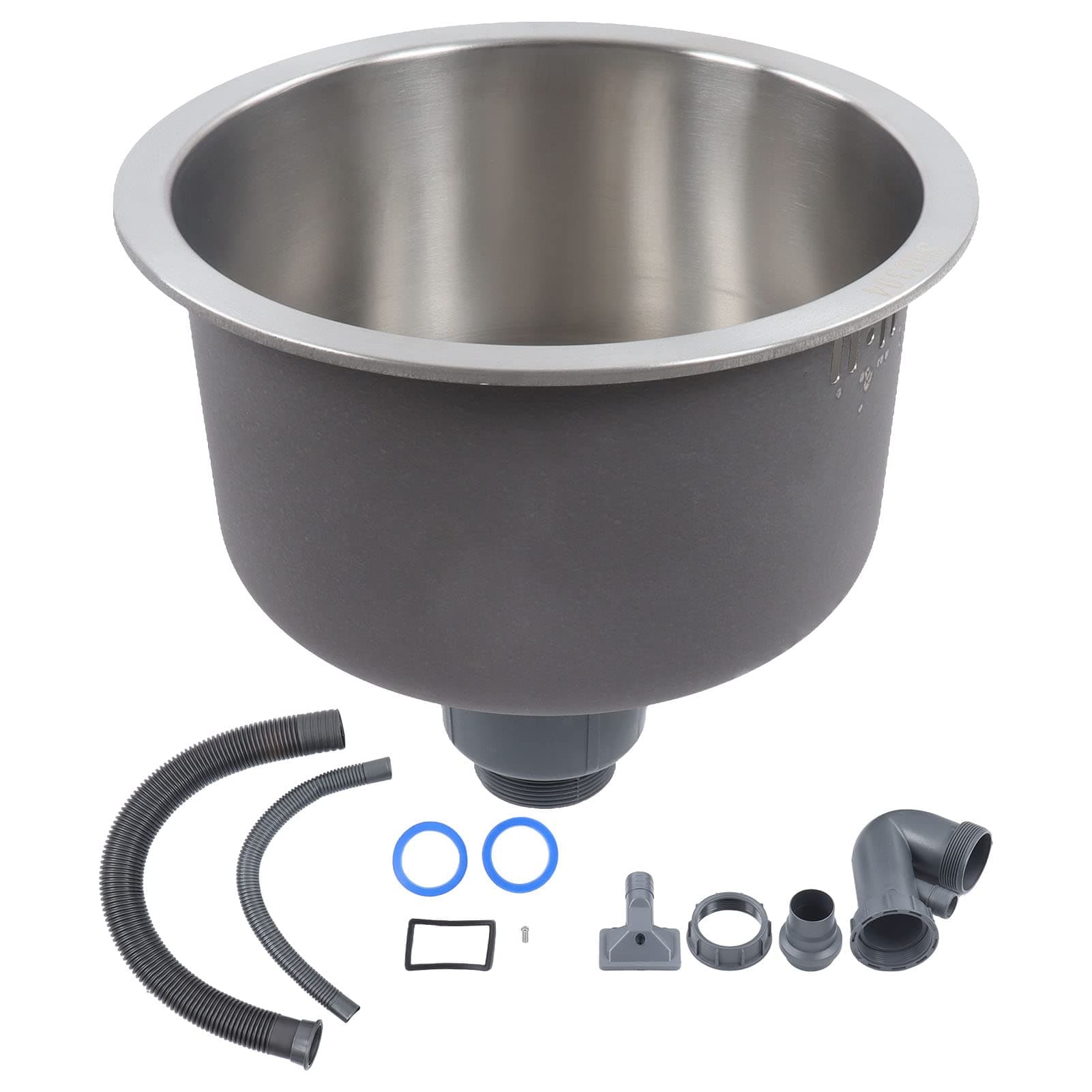 Mini Round Kitchen Sink Stainless Steel Bar Round Basin with Drainpipe Fitting 30cm Diameter Apartment Bath Fixtures Kitchen Sink Accessories
