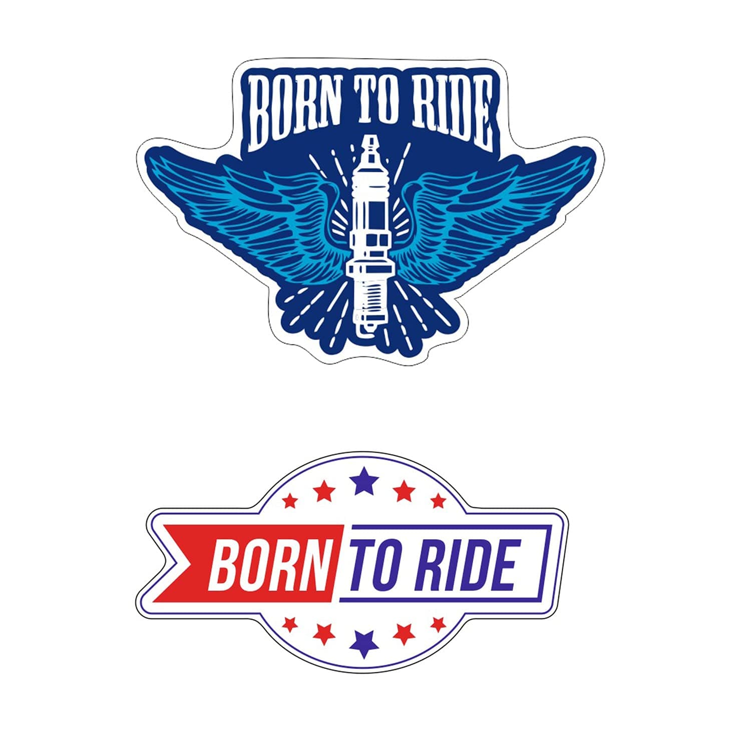 One11® Premium Stickers for Bike, Laptop, Helmet & Others | Born to Ride for Bikers (Pack of 2)