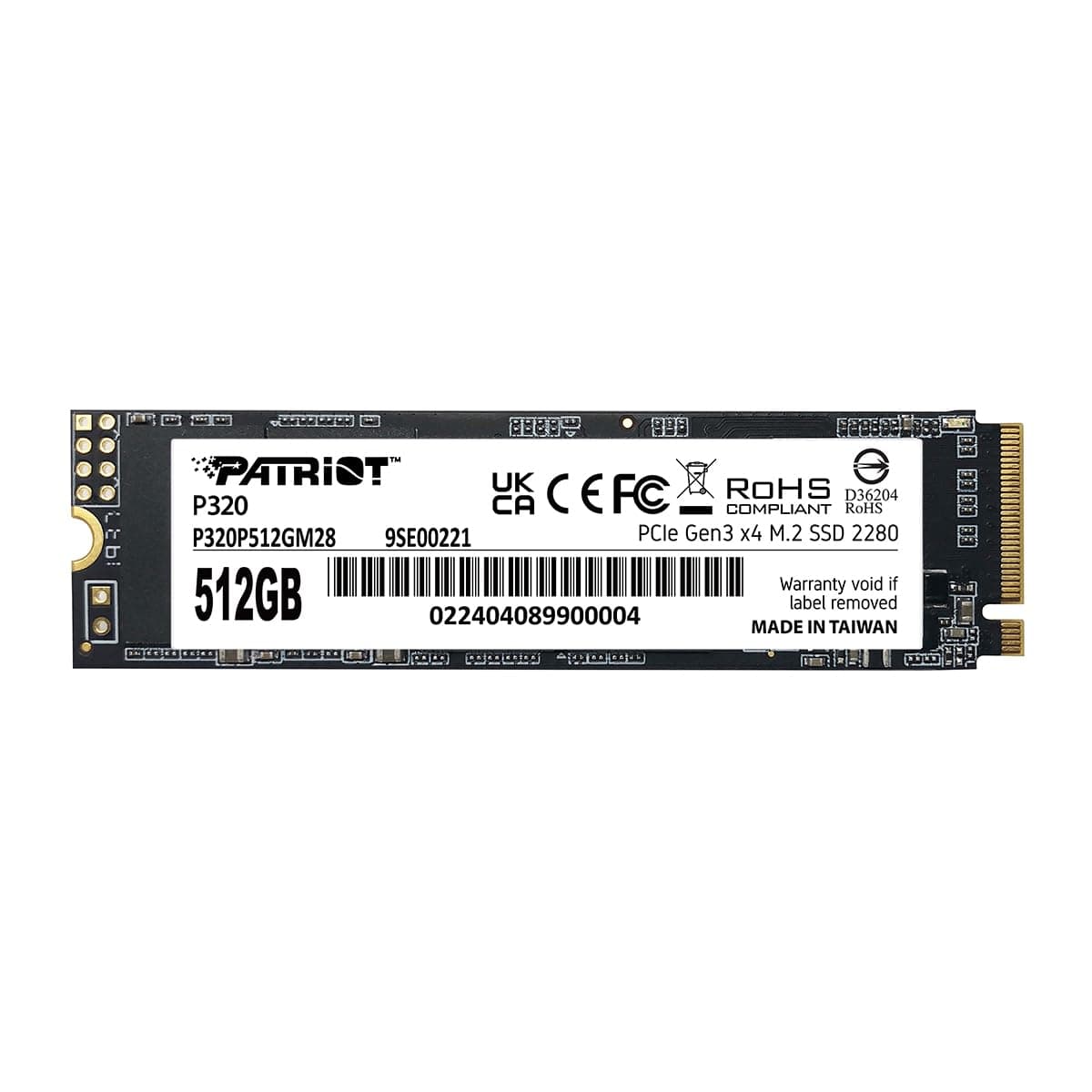 Patriot Memory P320 512GB Internal SSD NVMe PCIe Gen 3x4 M.2 2280 Solid State Drive P320P512GM28
