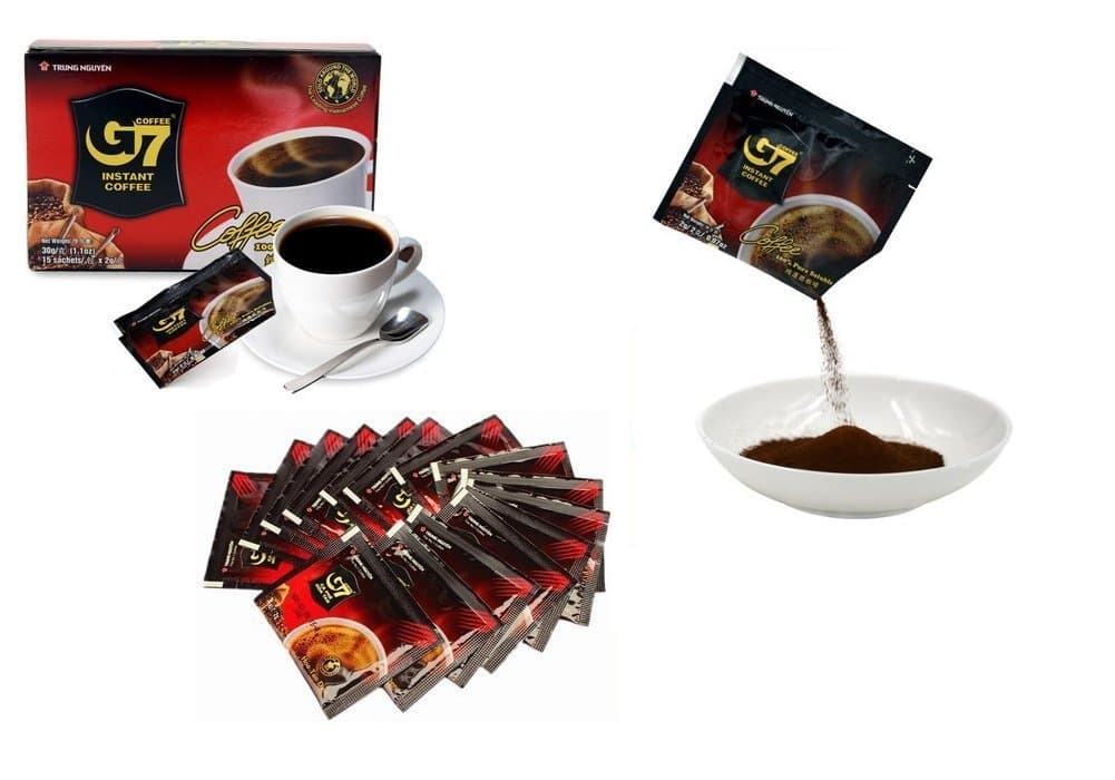 Trung Nguyen G7 Black Instant Vietnam Coffee, 100% Pure Soluble 90g (2g x 45 sachets)