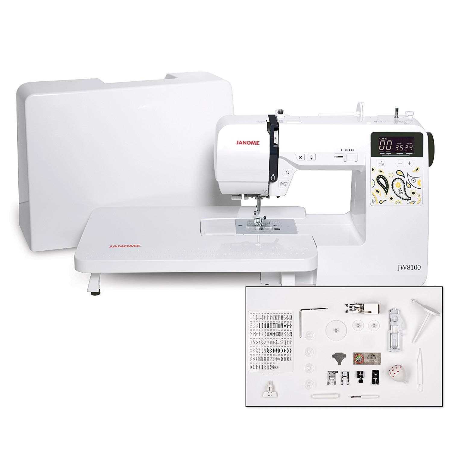JW8100 Computerized Sewing Machine, White