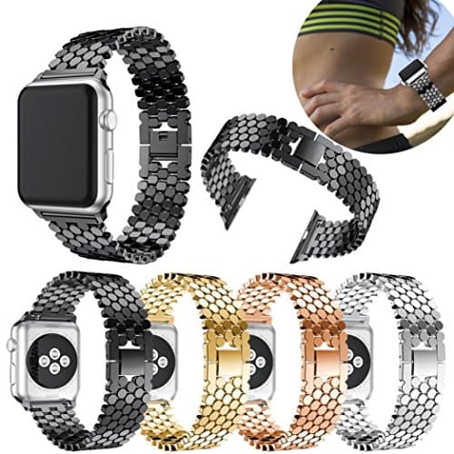 SMYTShop for Apple Watch Band, 38mm iWatch Band Stainless Steel Replacement Strap for Apple Watch Series 3 Series 2 Series 1