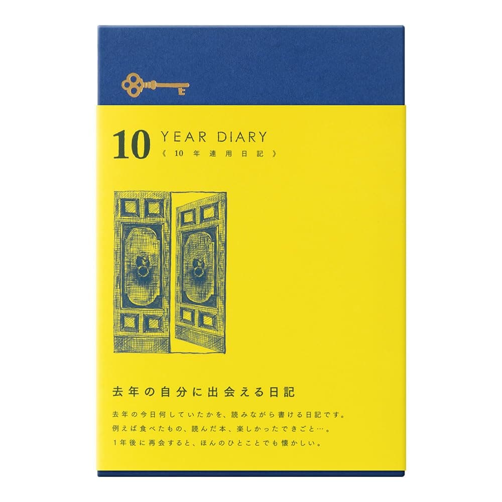 DESIGNPHIL Midori 12397006 Diary, 10 Years Consecutive Door, Navy Blue