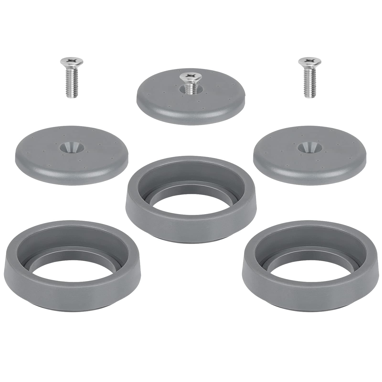 3 Pack Pre-Rinse Spray Valve Repair Kit for Most Commercial Kitchen Sink Faucet Dish Sprayer 1.42 GPM Spray Face Bumper and Screw Repair Part, Grey