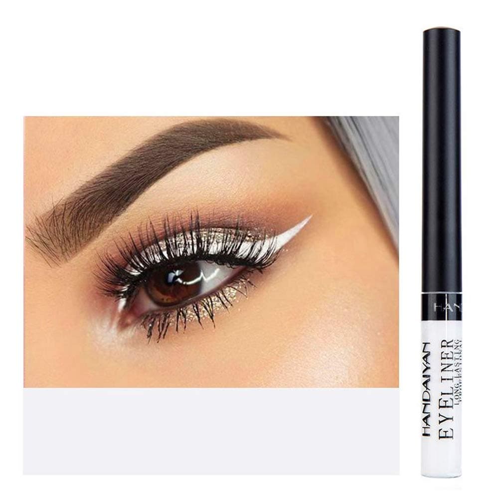 Matte Liquid Eyeliner, Aesy 12 Colours Coloured Eye Liner Set, Long Lasting Waterproof Liquid Eyeliner Pen, High Pigmented Brighten Pigments Smudge-proof Colorful Eyeliner Pen Set (White #B)