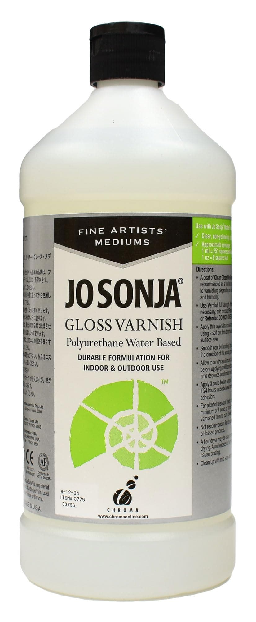 Jo Sonja Polyurethane Varnish Gloss - 32oz Bottle
