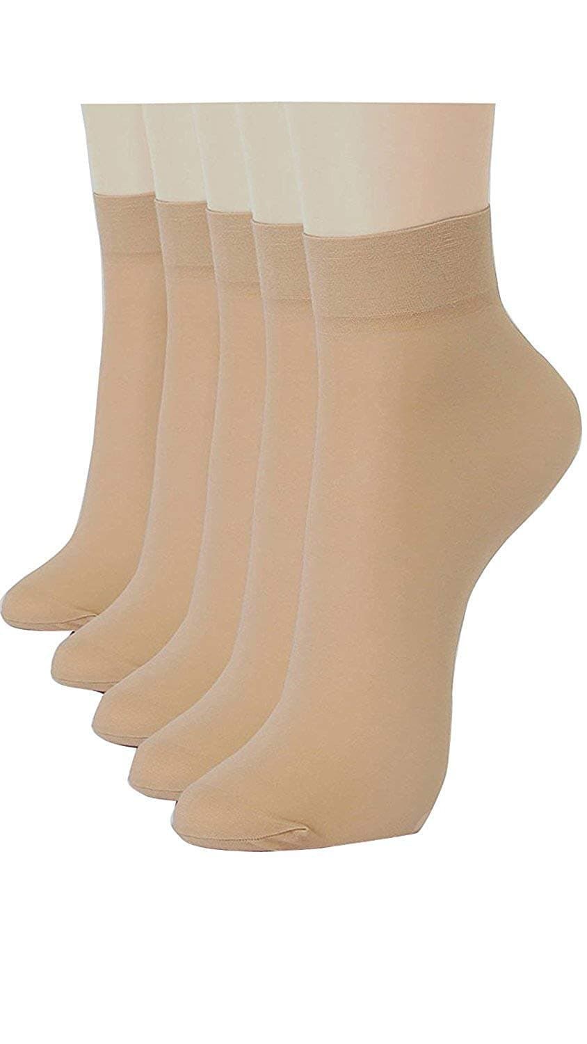 SOCKSHOPCASH Women's nylon Sock with Toe (SHUIRBCSHR, Transparent, Free Size) - Pack of 5