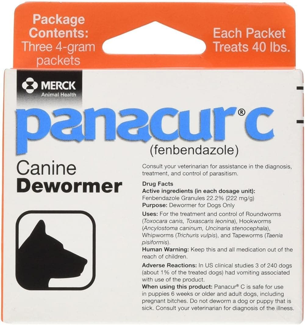 C Canine Dewormer Dogs 4 Gram Each Packet Treats 40 lbs (3 Packets) (Twо Расk)