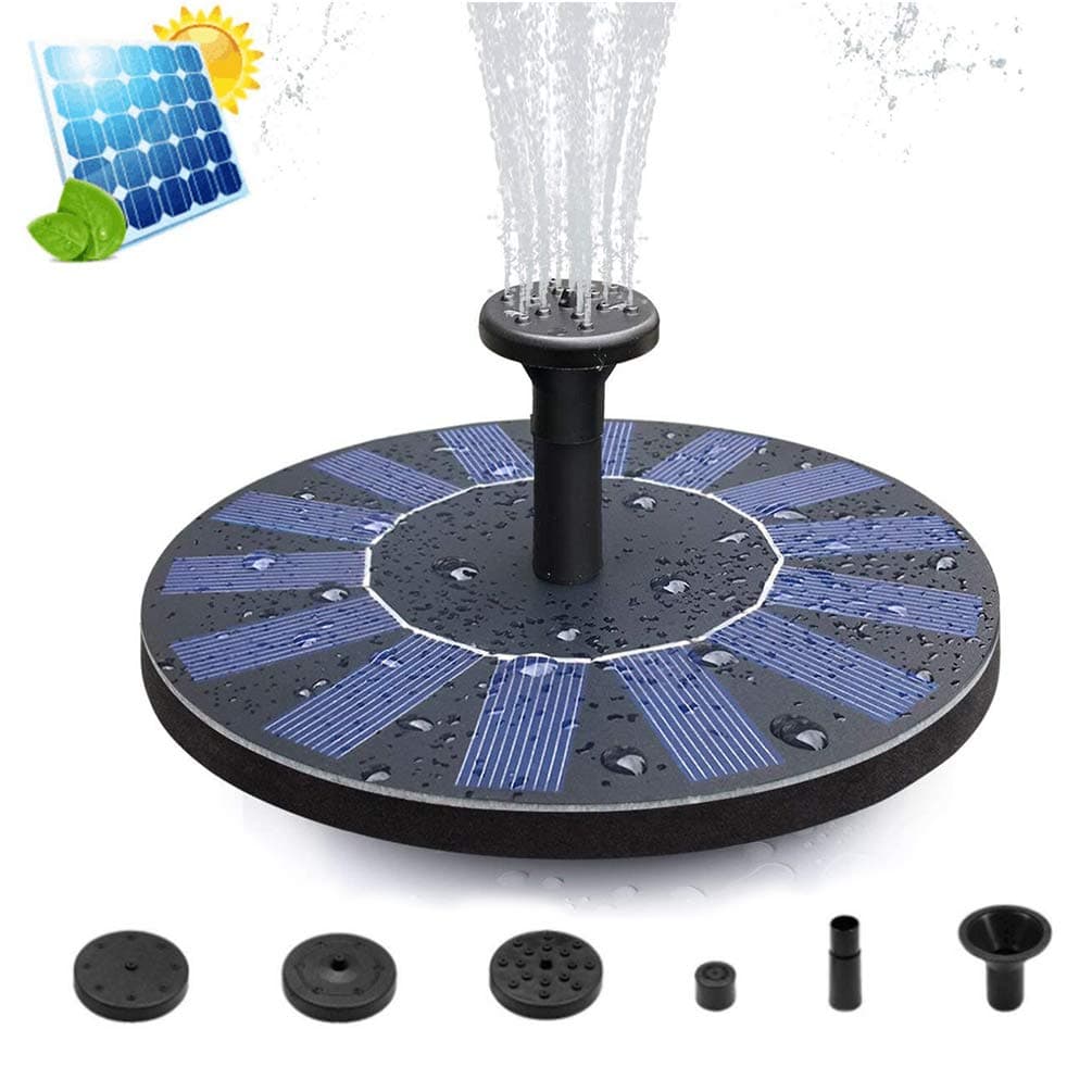 Solar fountain Pump, 2.0W Upgraded Floating Solar Fountains Free Standing Solar Water Pump for Bird bath, Fish Tank, Pond, Pool, Garden and Lawn