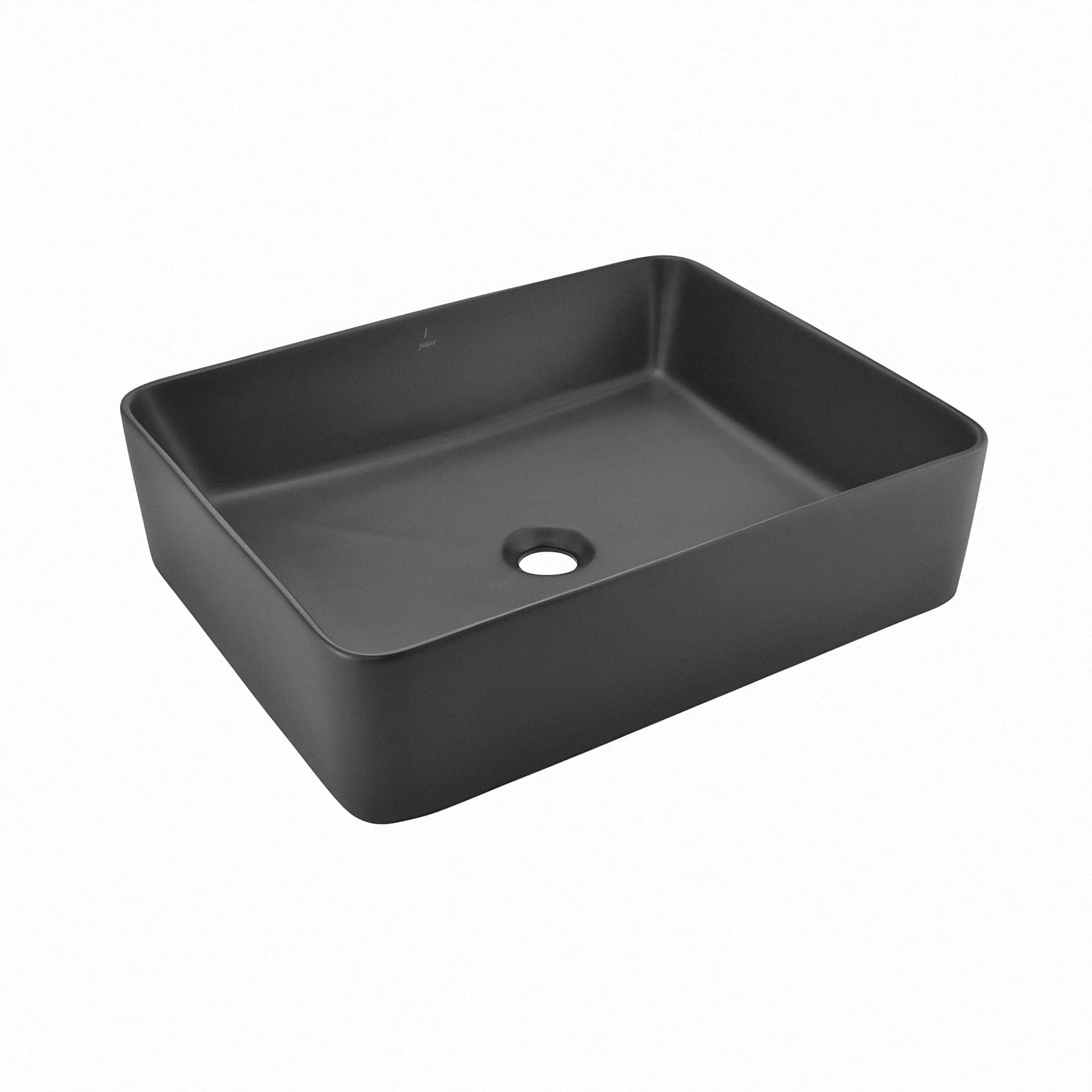JAQUAR JDR (JAQUAR Designer Range) Series Table Top WASH Basin (Black Matt) | 530x420x140mm, Rectangle | Ceramic Basin/Sink for Bathroom, Living Room | Table/Counter Top | JDS-BLM-2590N