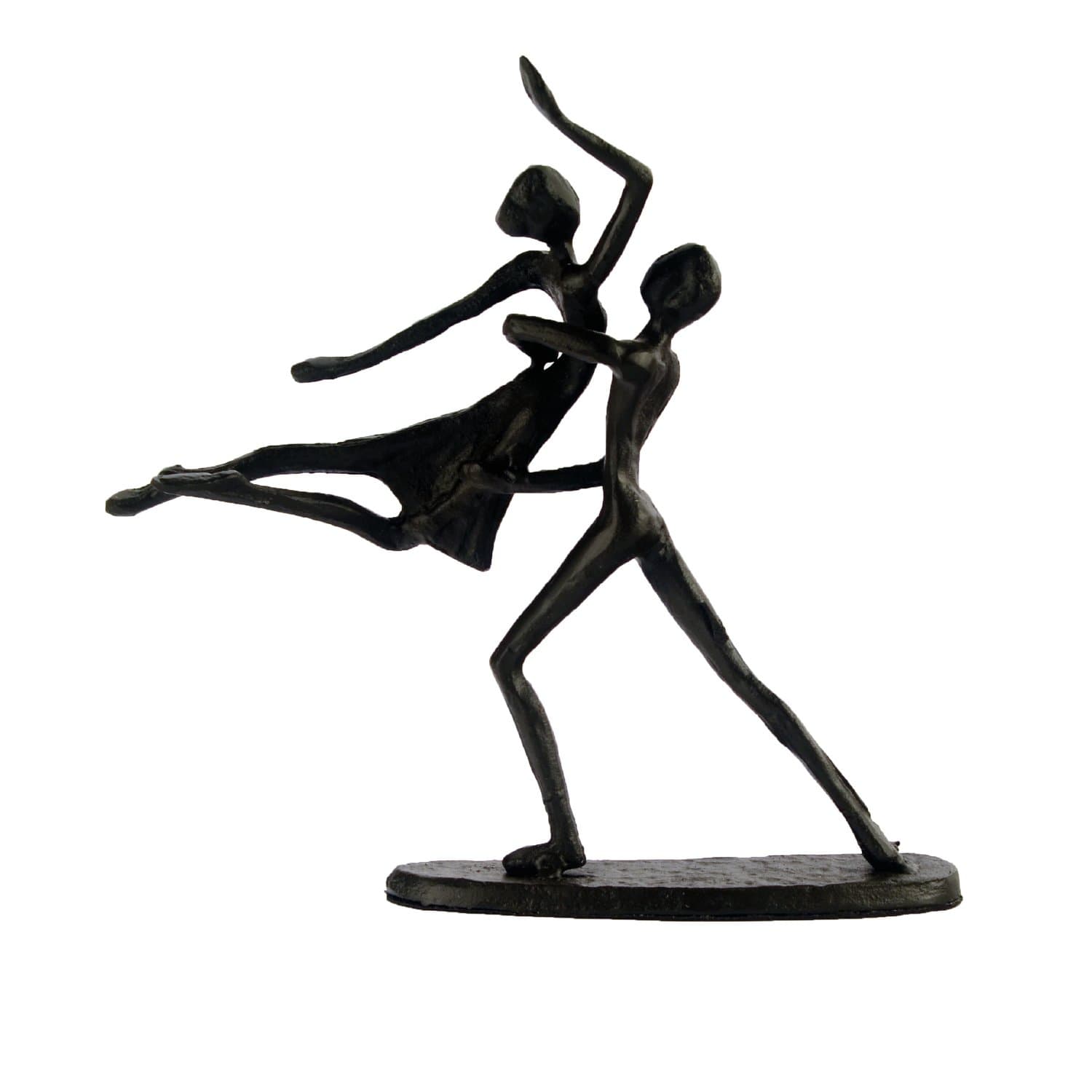 Elur Dancing Couple in Lift Iron Figurine 19cm, Cast, Mocha, 17.5 x 19.5 x 4 cm