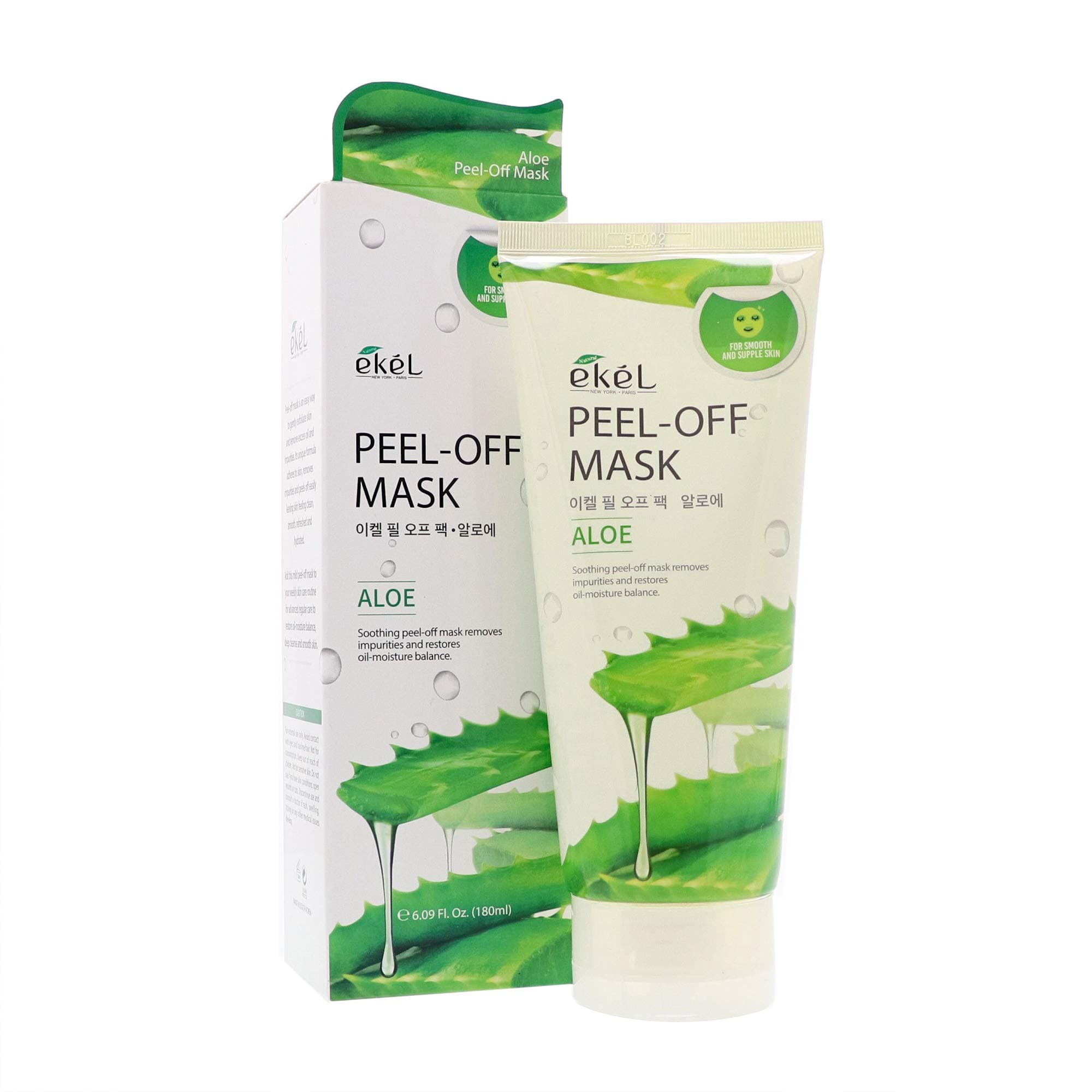 Peel Off Mask Aloe - Soothing Mask Packed with Vitamins, Choline, Salicylic Acid and Folic Acid - Removes Impurities and Restores Oil-Moisture Balance Leaving Smooth and Supple Skin 6.09 oz
