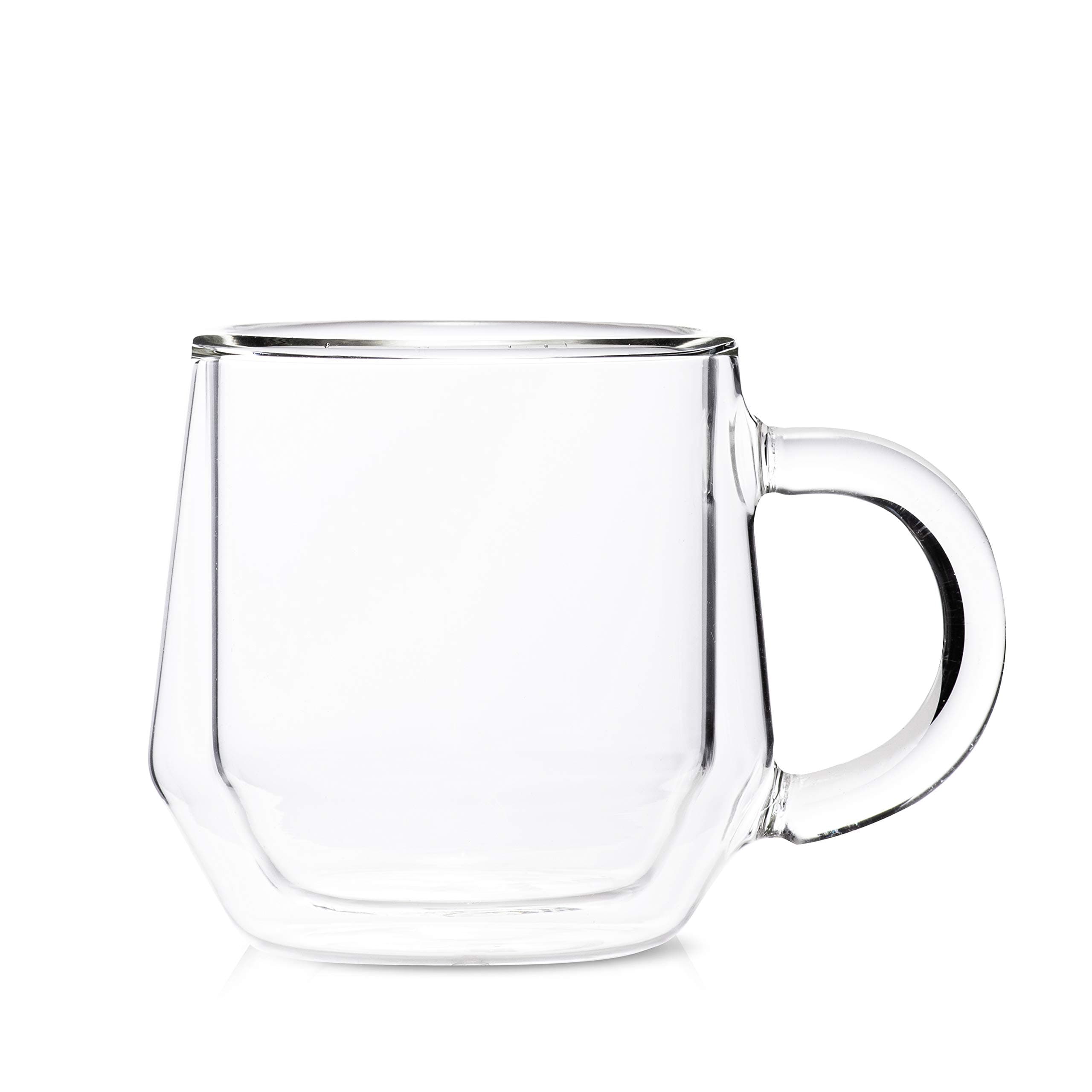 Hearth Double Walled Glass Coffee Mugs I 2, 8oz Clear Insulated Coffee Mugs With Handles I Perfect As Glass Tea Cups & Latte Cups | Fits Nespresso Lungo I Designed In The USA by Espresso Parts Ltd.