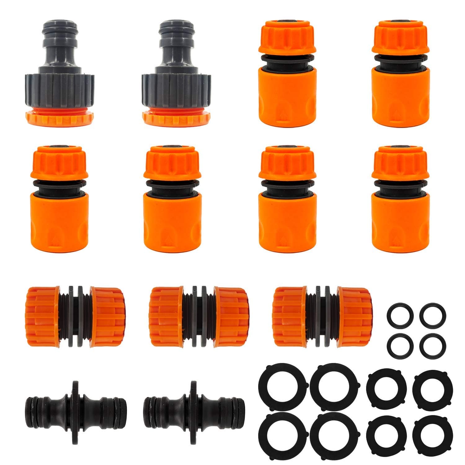 ZhiheHui Connecting Garden Hoses 6 Hose Quick Connectors 3 Hose Repair Connectors 2PCS Double Male Connector 2 Hoses Faucet Connector 1/2 Inch and 3/4 Inch 2 In 1