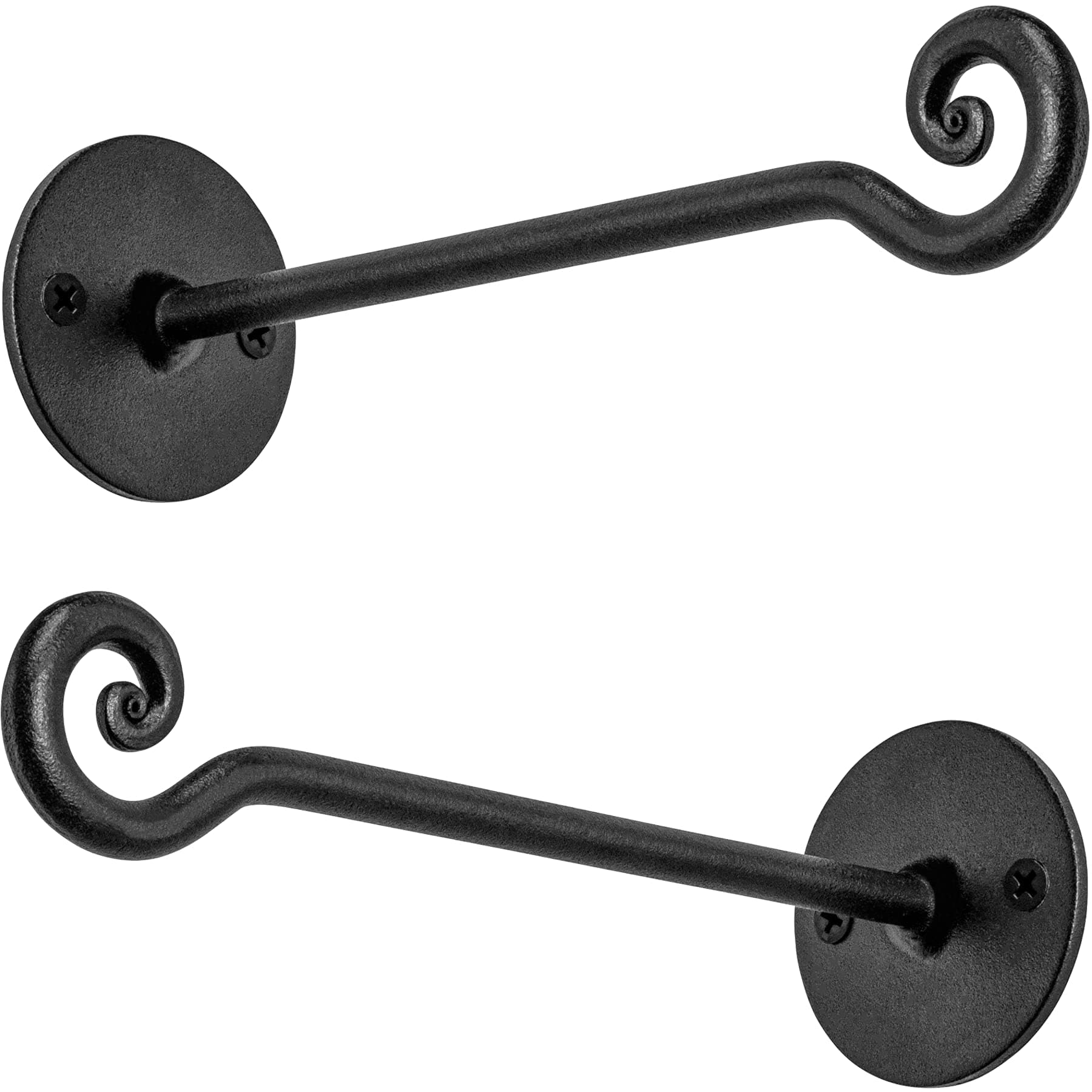 Wrought Iron Hanging Planter Hooks | 2 Pc | Straight Bird Feeder Hook | Wall Mount Plant Hangers | Wind Chime Hanger | by RTZEN-Décor