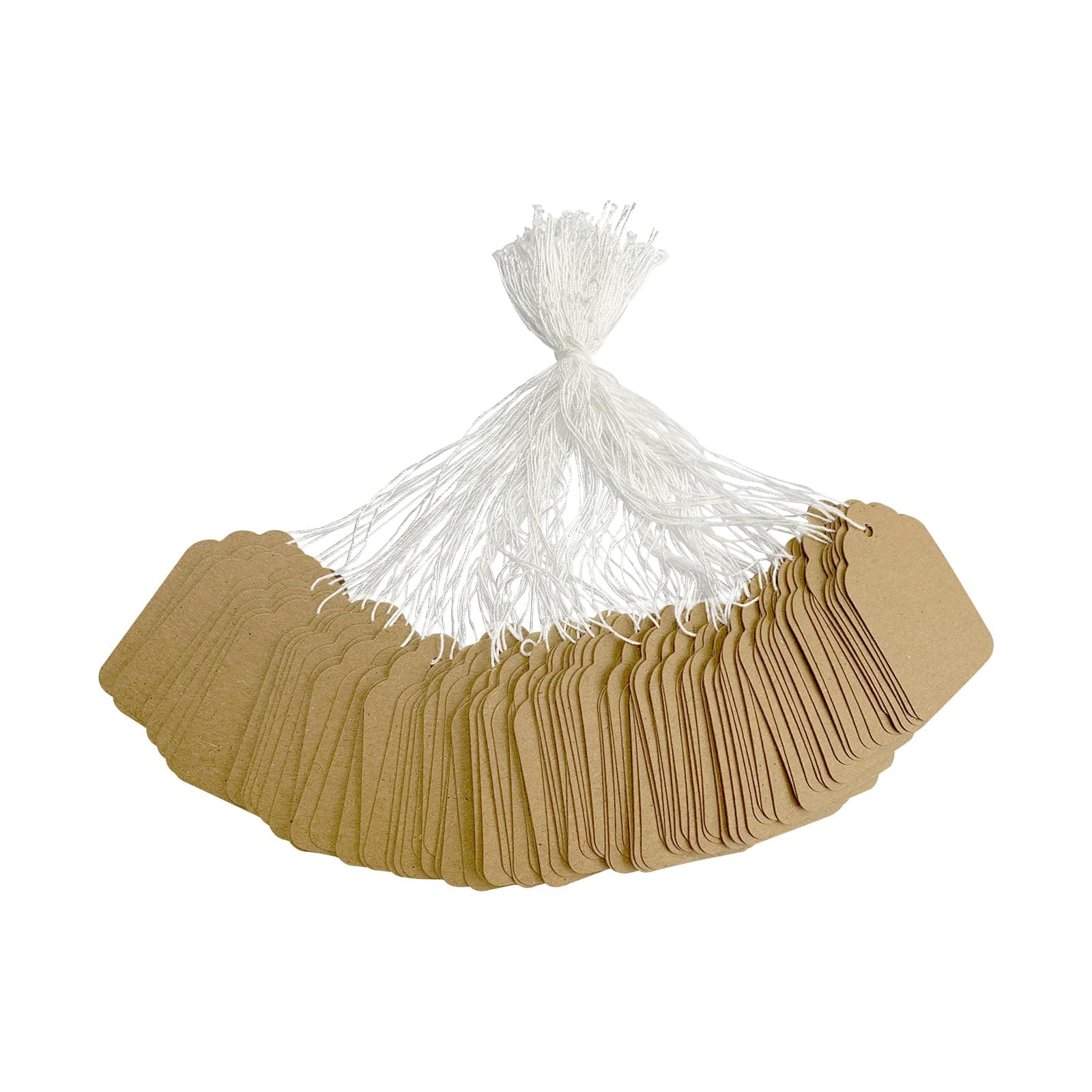 500Pcs Kraft Price Tags with String, Paper Hang Tags Writable Tags, Display Labels Marking Strung Tags for Holiday Arts Crafts 1.38 × 0.87 Inches