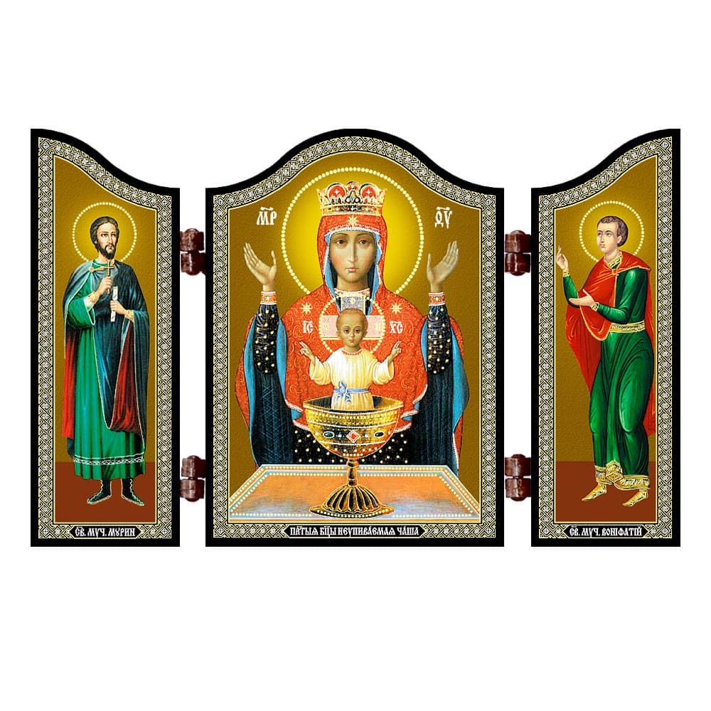 NKlaus 1436 GM Invincible Chalice Christian icon Neupivaemaja Chasha travel altar