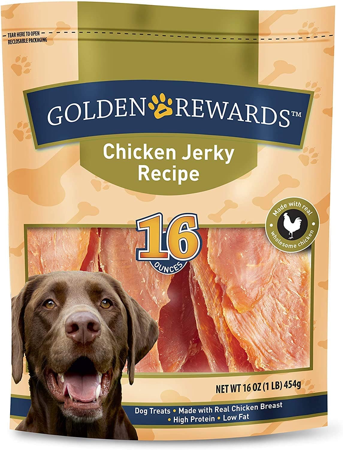 Golden RewardsChicken Jerky Recipe for Dogs (Made with Real Chicken Breast), 16 Oz