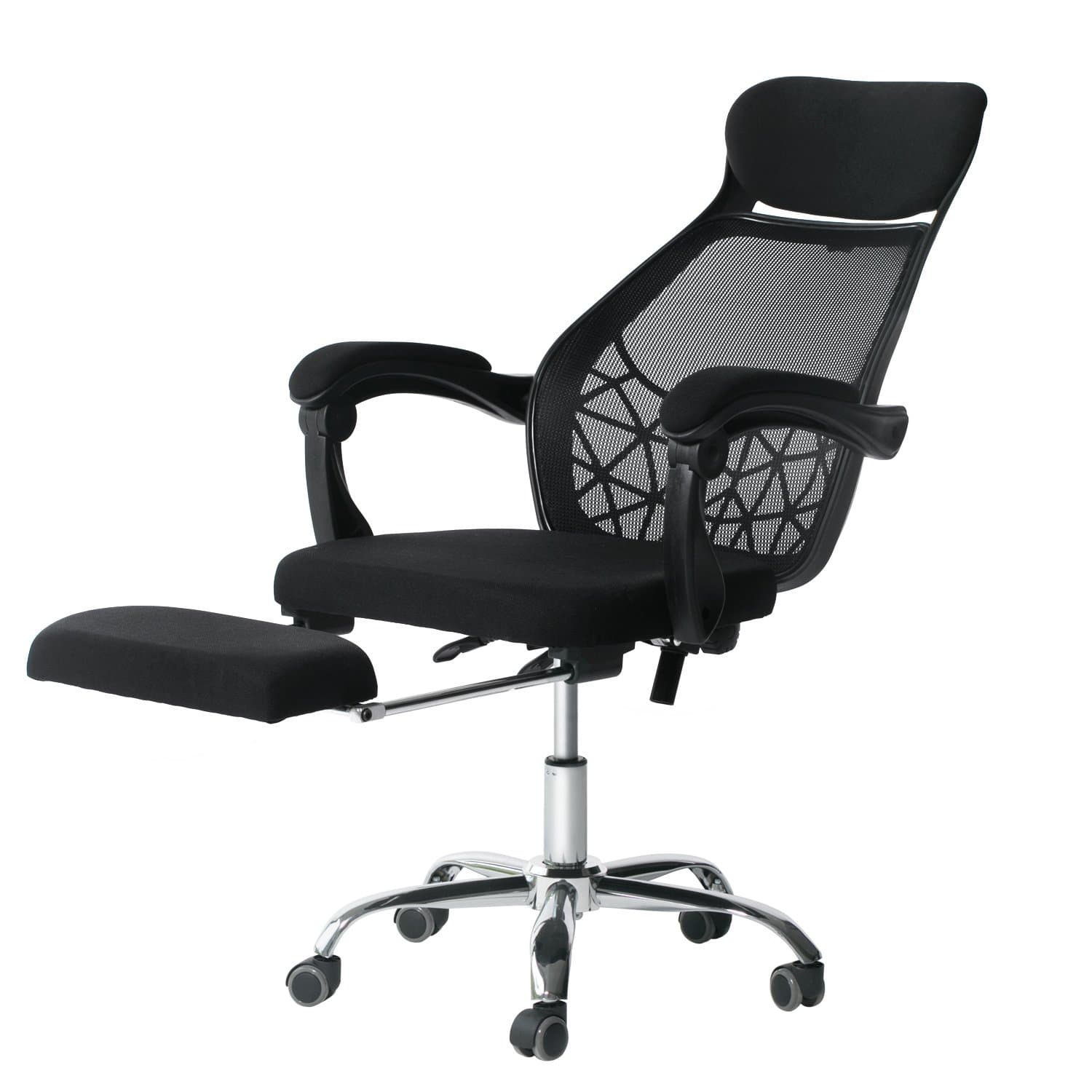 Ergonomic Reclining Office Chair - High-Back Desk Chair Racing Style with Lumbar Support - Height Adjustable Seat,Headrest- Breathable Mesh Back - Soft Foam Seat Cushion with Footrest by E EVERKING