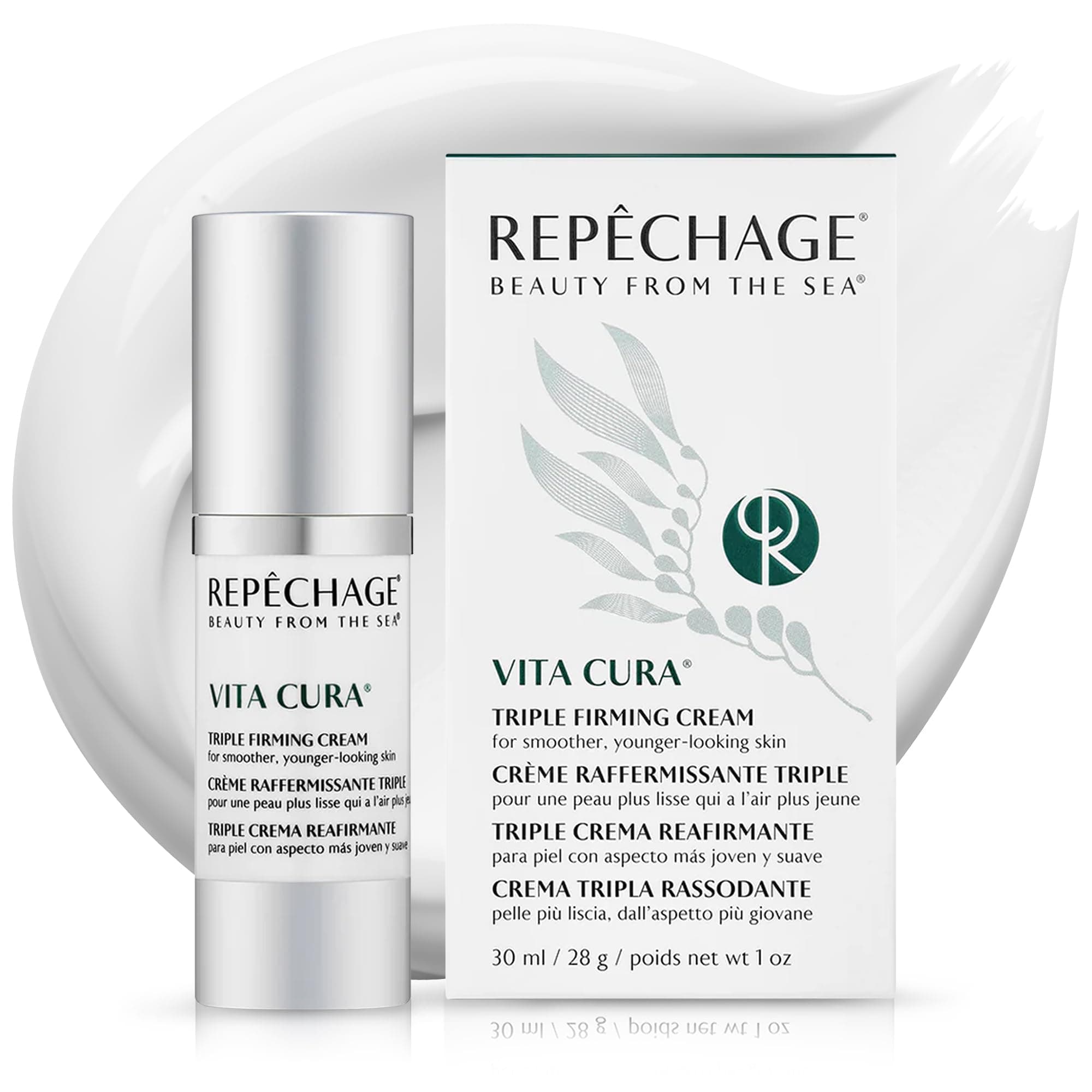 Vita Cura Triple Firming Cream with Matrixyl 3000, Marine Biopeptide & Botanicals – Rich Moisturizer for Face & Neck, Helps Improve Texture & Smooth the Look of Fine Lines, 1 fl oz (30 mL)