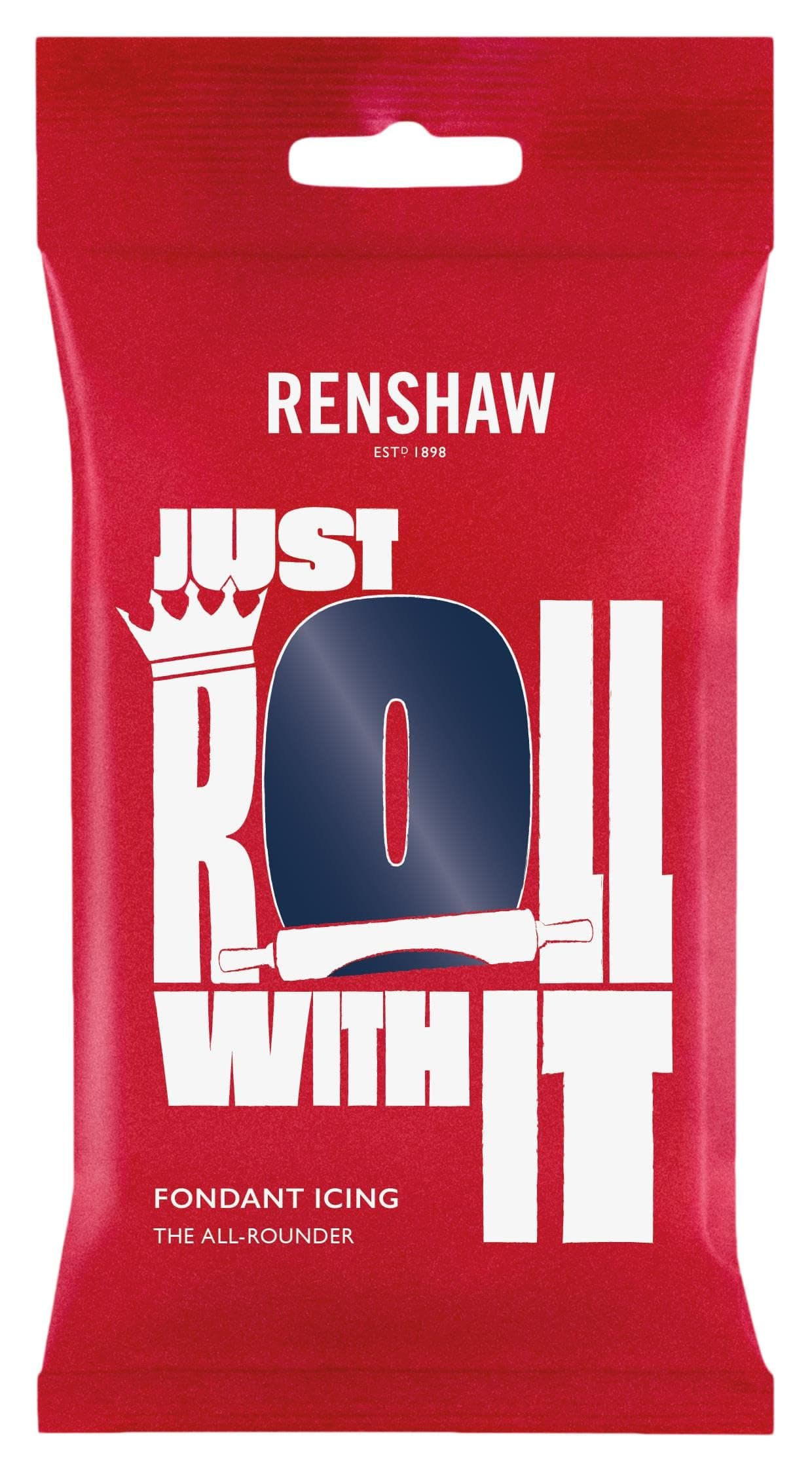 Renshaw Navy Just Roll With It Fondant Icing, 250 g (Pack of 1) - Ready to Roll Icing for Cakes