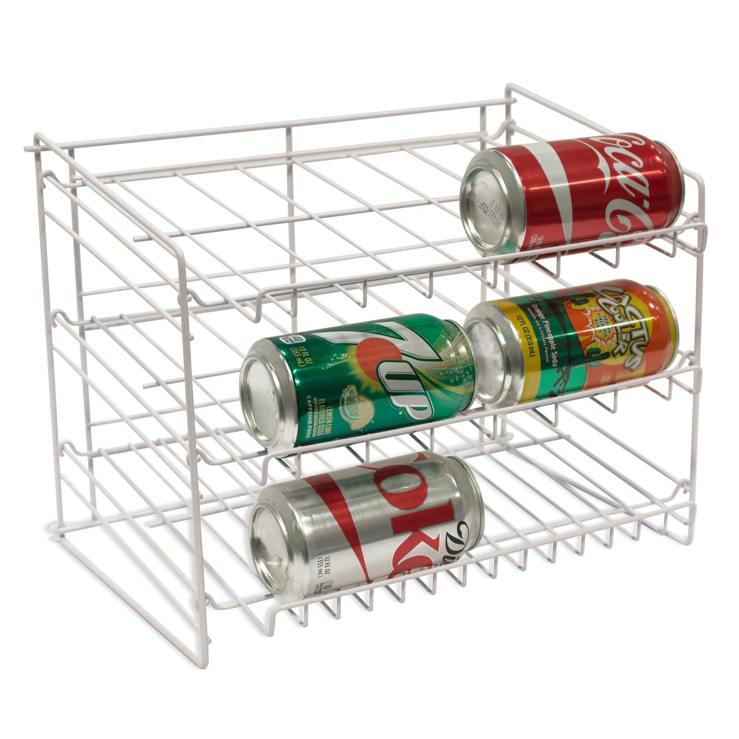 Atlantic Gravity-Fed Compact Single Canrack - Kitchen Organizer, Durable Steel Construction, Size Fits Most Pantries, PN1002 in White