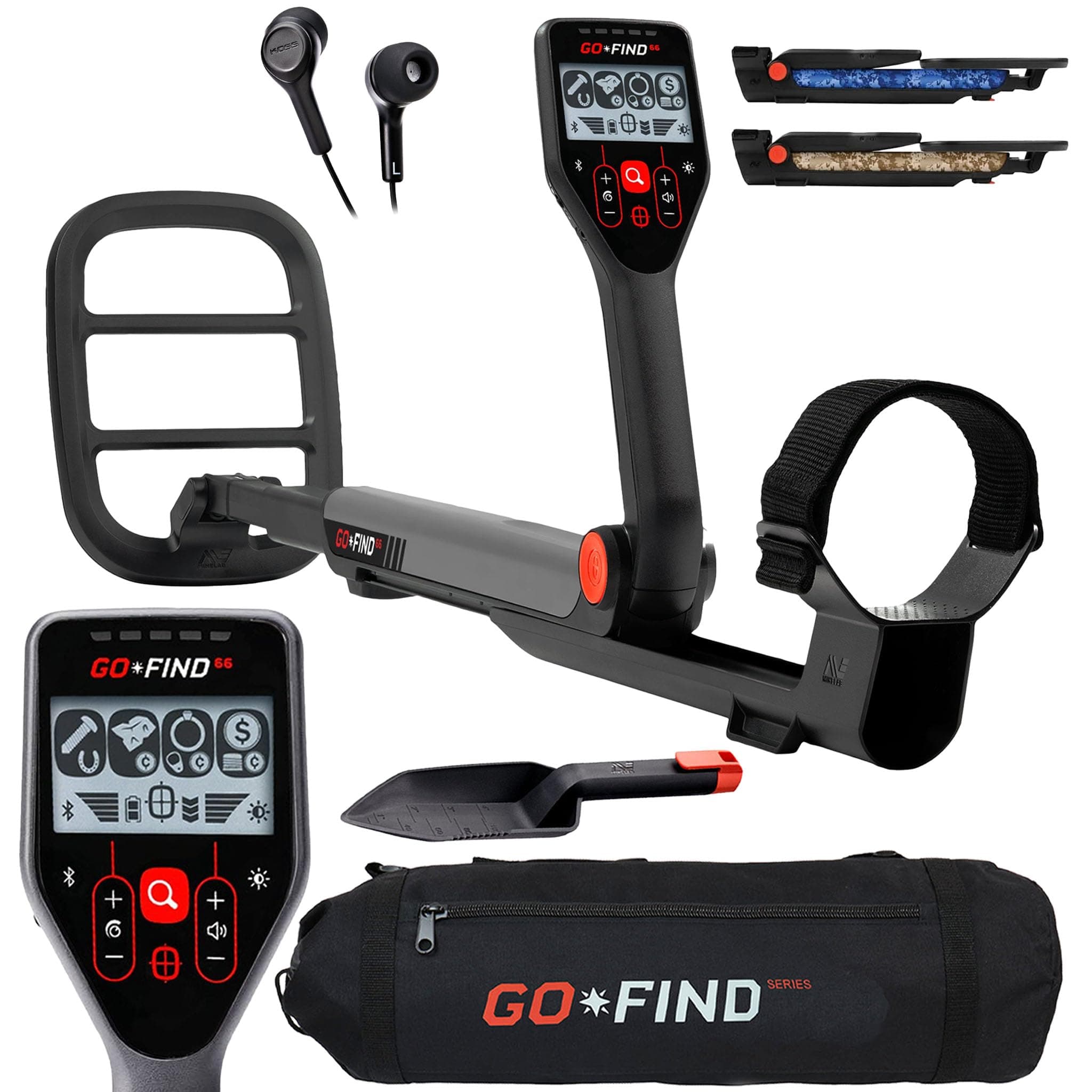 Minelab GO-FIND 66 Metal Detector with GO-FIND Black Carry Bag for Transport