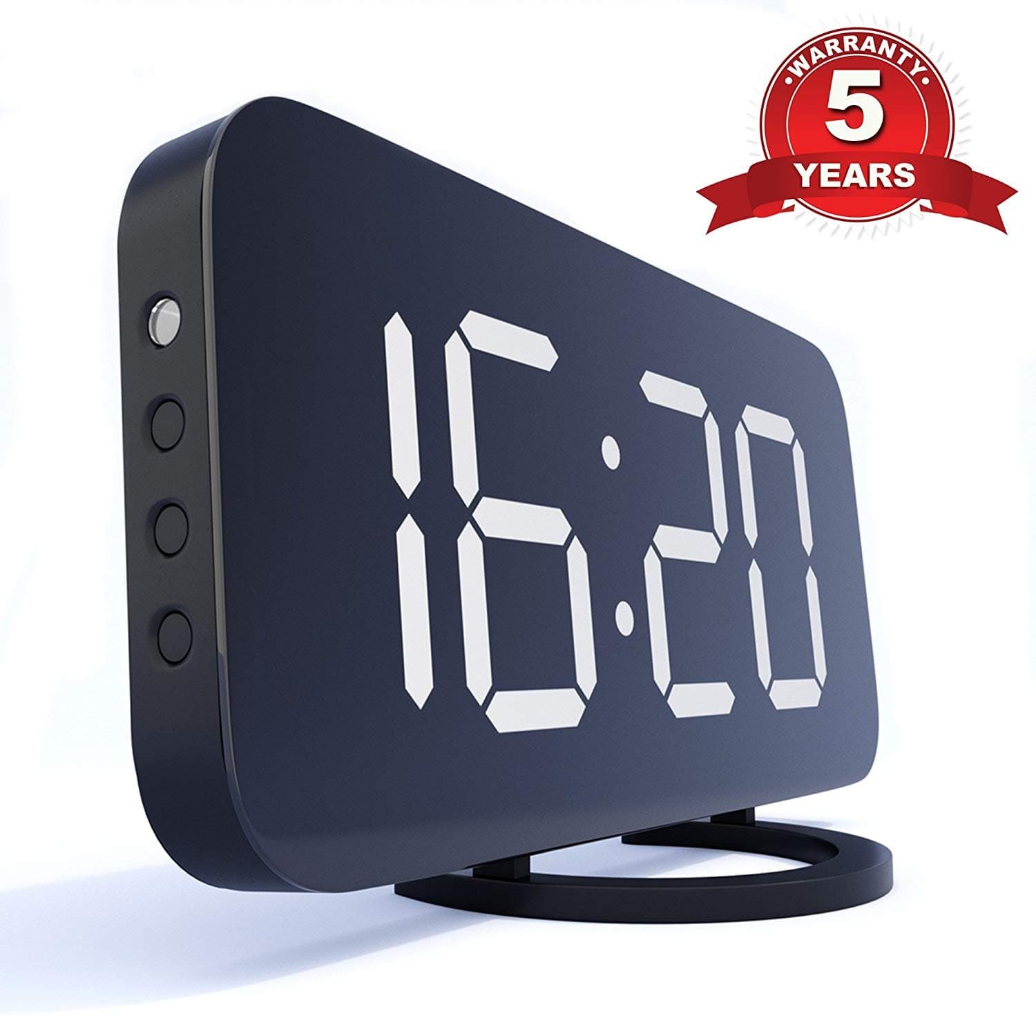 Home LED Clock-No Frills Simple Operation-Large Night Light-Loud Alarm-Snooze-Full Range Brightness Dimmer-Big White Digit Display