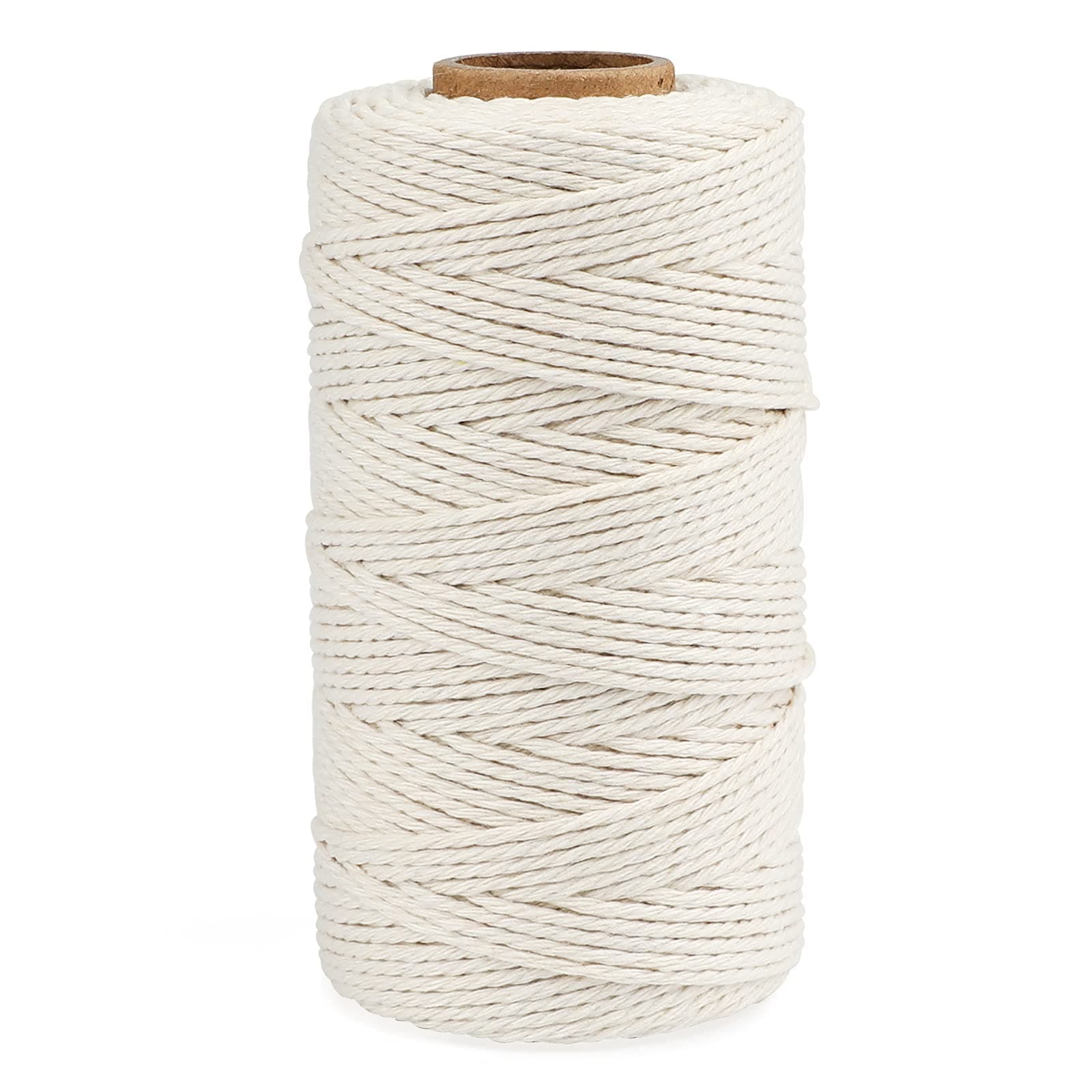 jijAcraft Cotton Butchers Twine, 328 Feet - 3Ply 2mm Thick Beige Twine for Meat, Sausages, Crafting & Home Decor