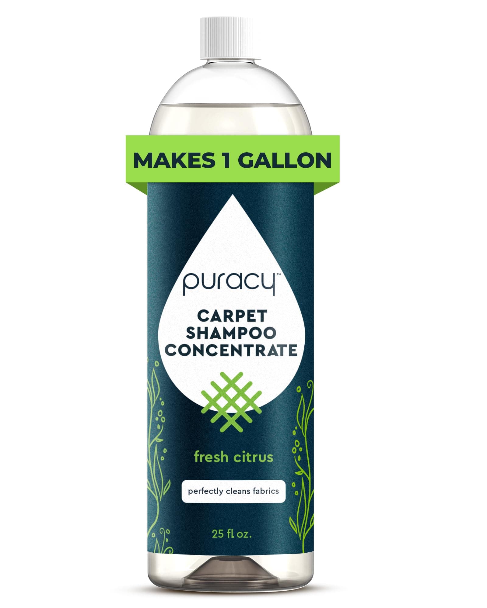 Carpet Shampoo – Pet Carpet Cleaner Solution, Stain Remover, Pet Stain & Odor Remover, Rug & Upholstery Cleaning Solution, Concentrated (Fresh Citrus, 25oz)