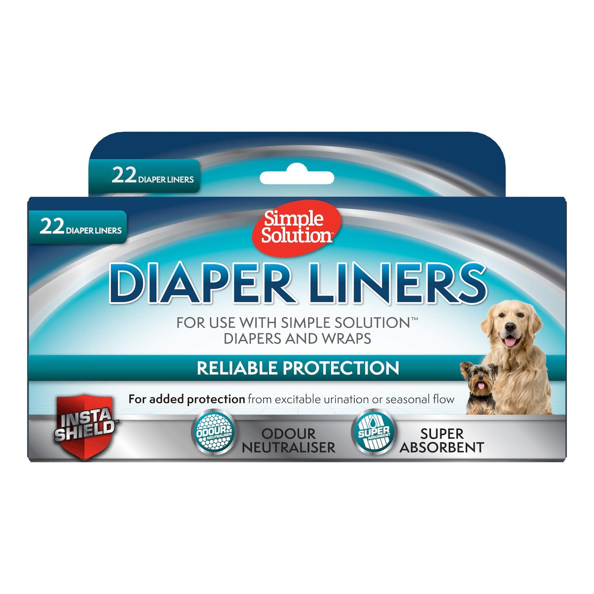 Simple Solution Disposable Dog Diaper Liners, Ultra Absorbency - 22 pack