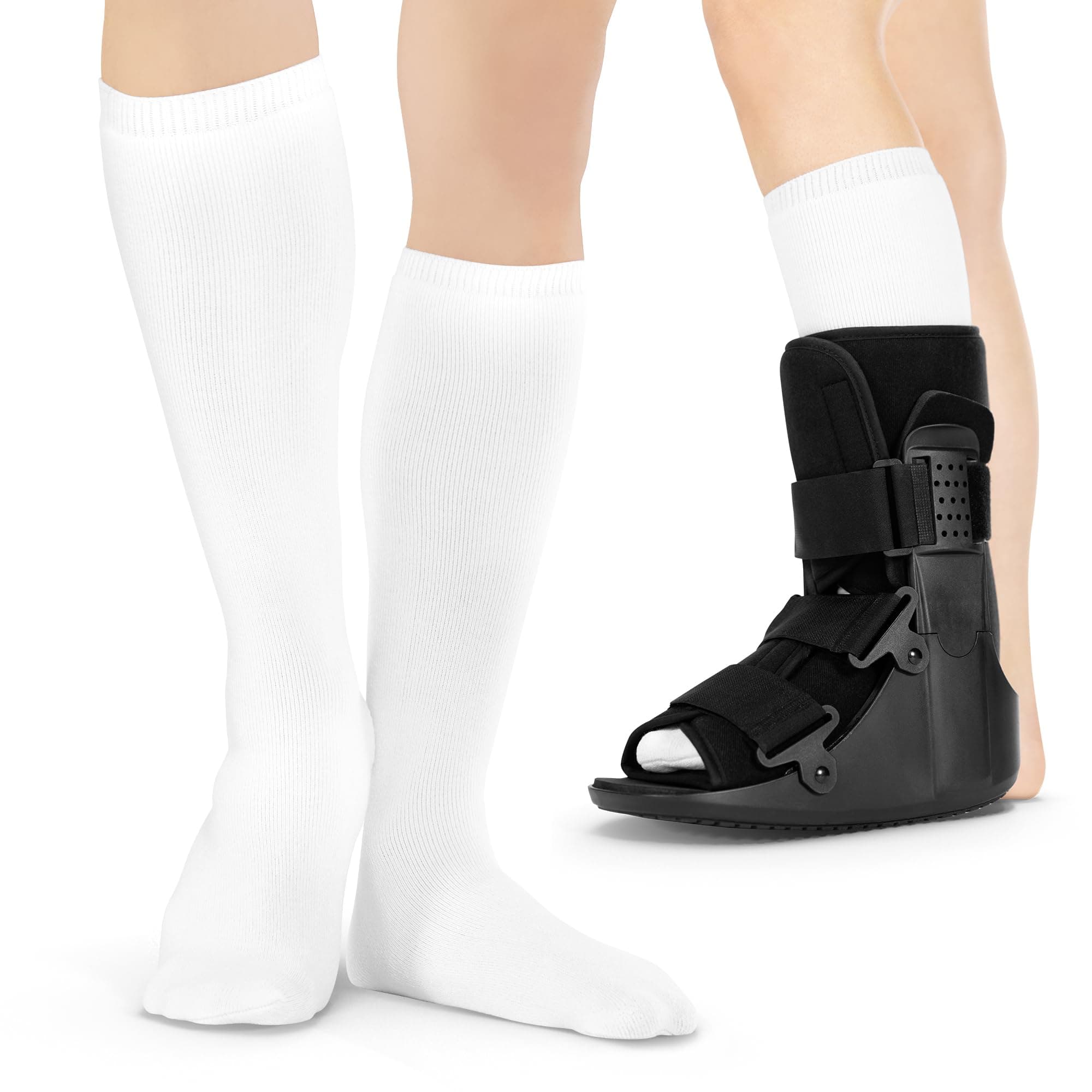 BraceAbility Replacement Sock Liner for Orthopedic Walking Boots | Medical Tube Socks to wear Under Air Cam Walkers and Fracture Boot Casts