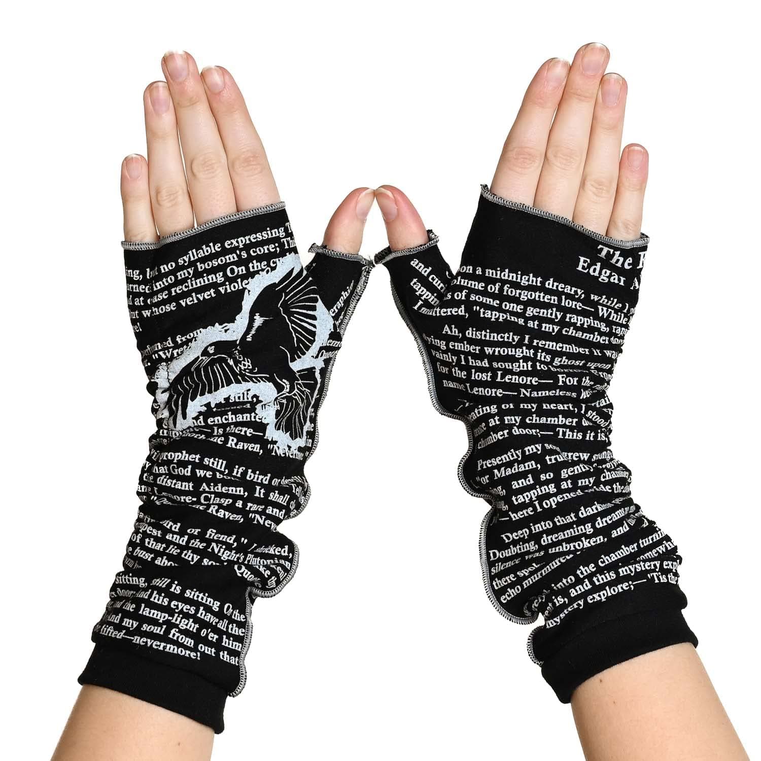 StoriartsThe Raven by Edgar Allan Poe Fingerless Writing Gloves | Hand Warmers