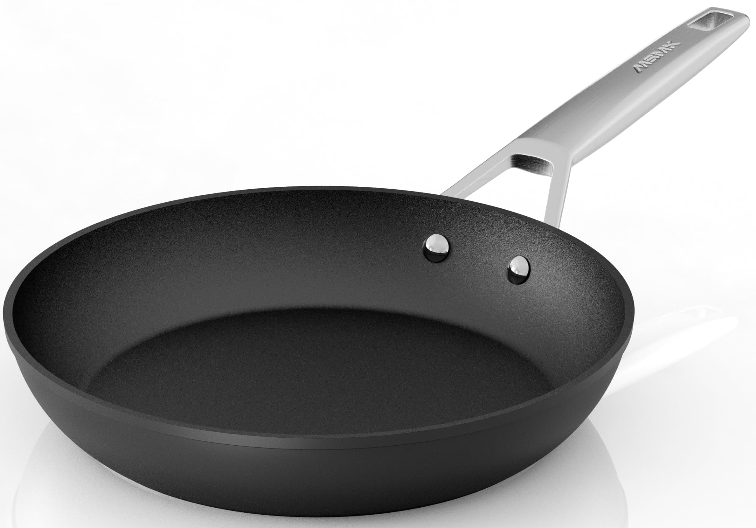 MSMK Small Frying pan, 8-inch Nonstick Durable Egg Omelet Skillet, Limestone Non Stick Coating From GRE, 4mm Stainless Steel Base Induction Compatible, Oven Safe, Dishwasher Safe