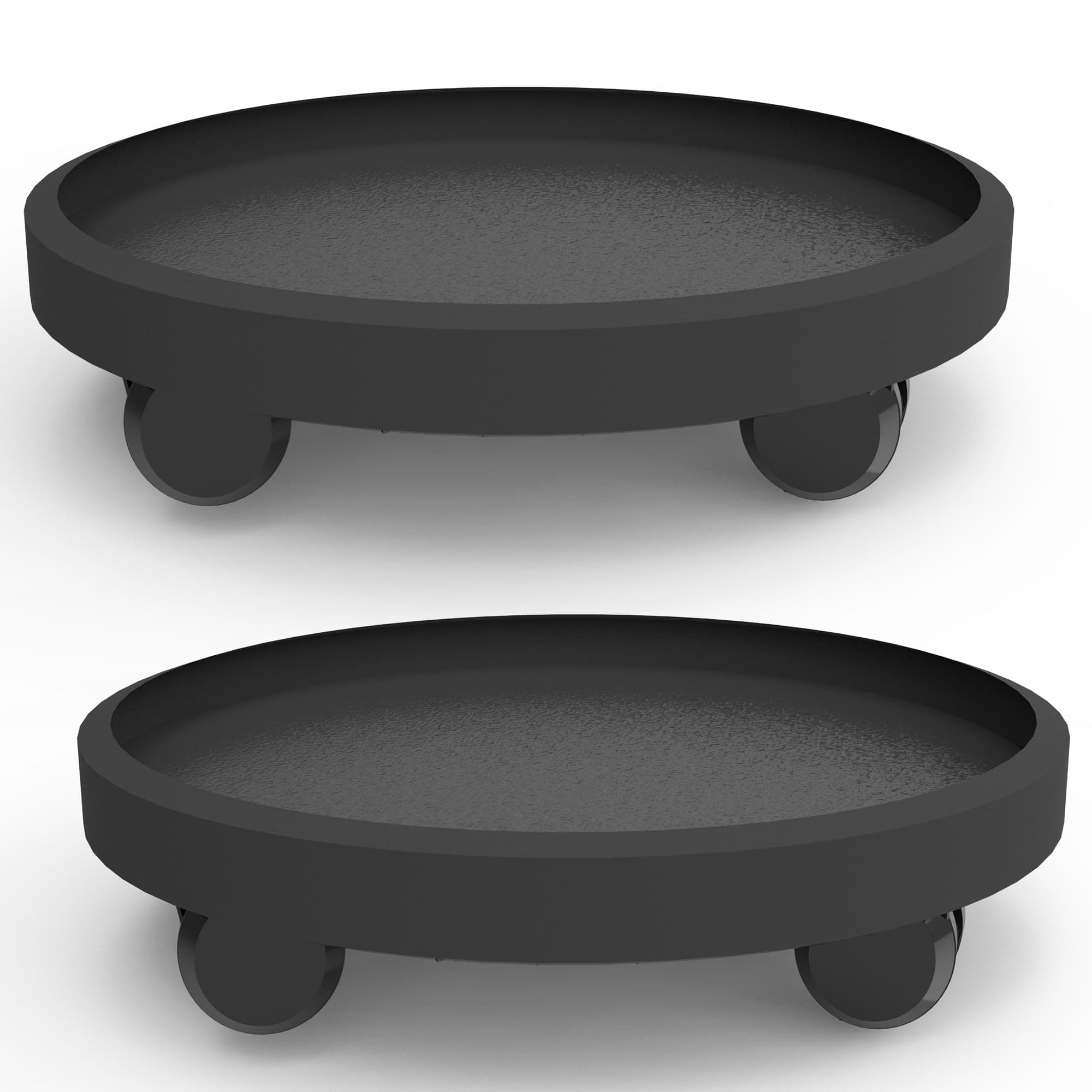 2 Pack of 11 Inch Heavy Duty Plant Caddy with Wheels,Rolling Plant Stand Pot Trolley,Wheeled Planter Saucer Tray,Potted Flower Mover Dolly with Casters Round Coaster for Indoor Outdoor