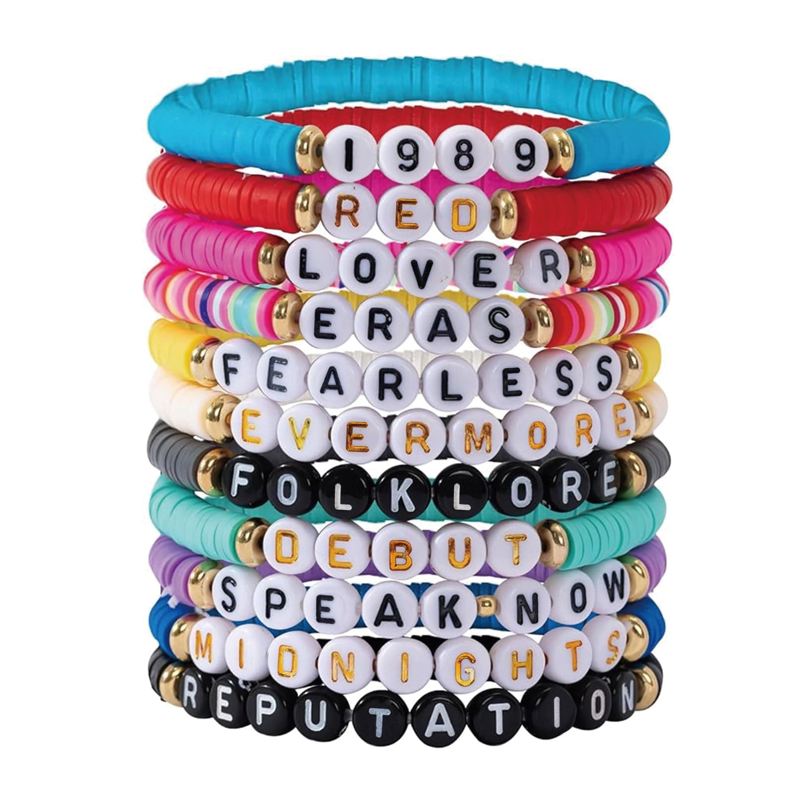 11 Pcs Taylor Friendship Bracelets Set, Fashionable Taylor Merchandise Bracelets, Bohemian Style Letter Bracelet for Women Men, Colorful Friendship Bracelet Concert Souvenirs
