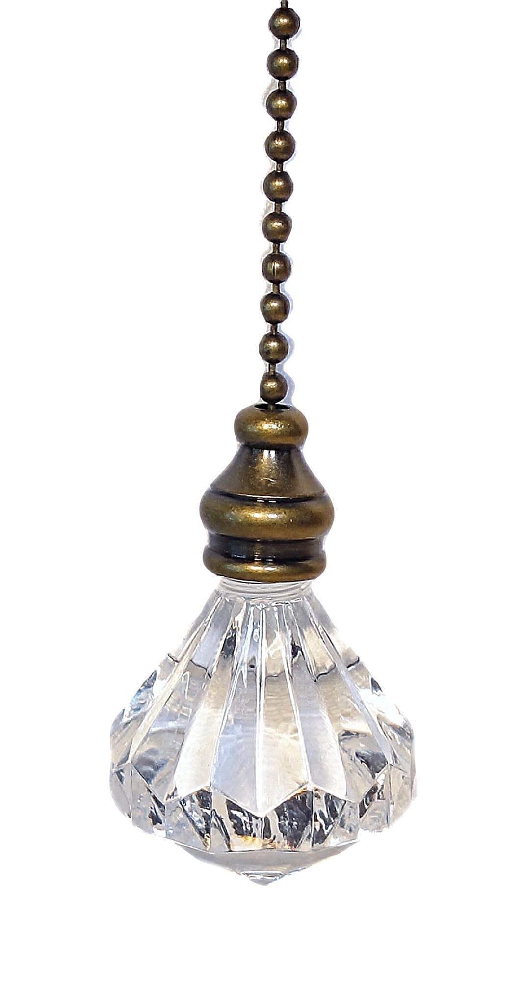 Antique Bronze and Crystal Diamond Tear Drop Decorative Light PUll Switch