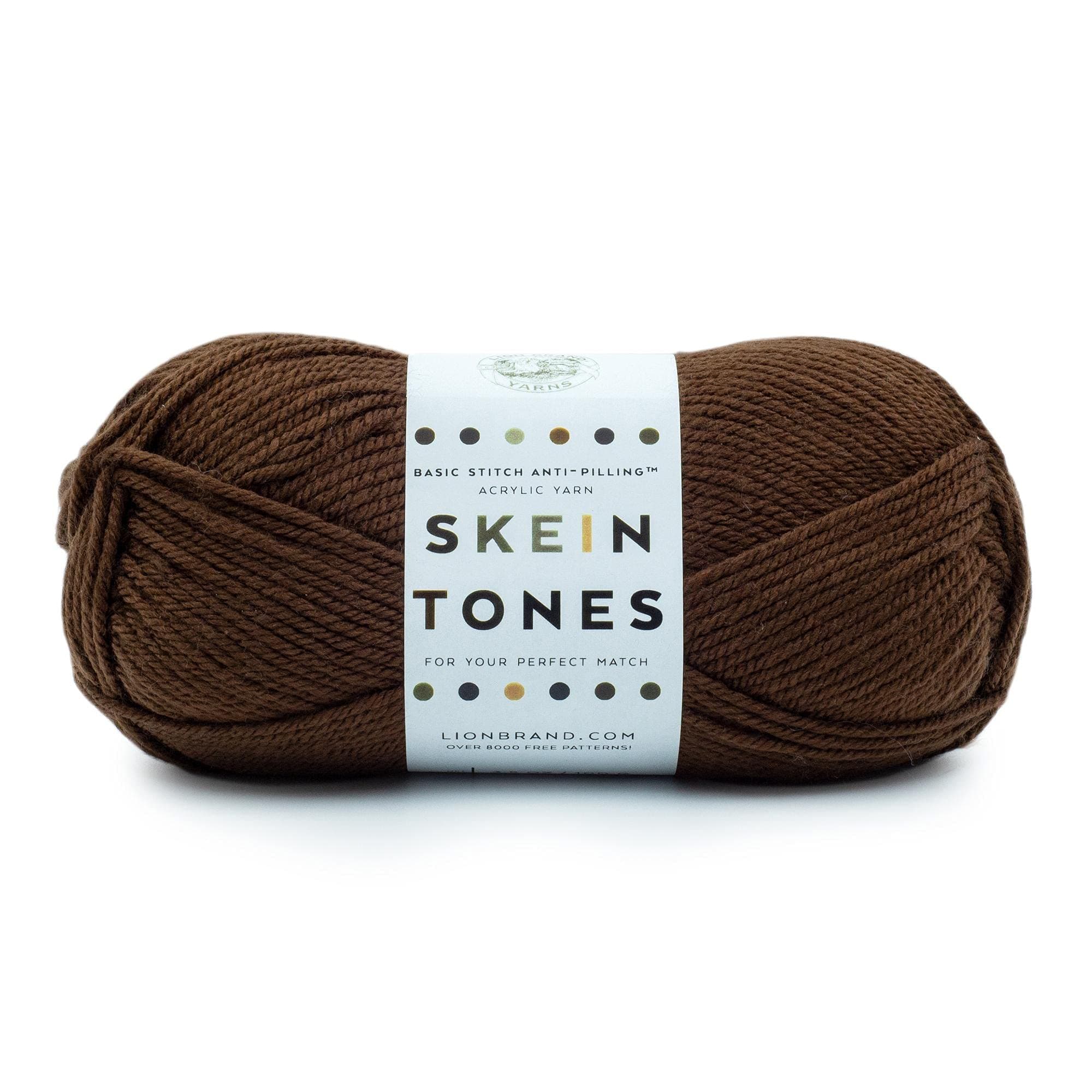Lion Brand Yarn Basic Stitch (“Skein Tones”) Anti-Pilling Knitting Yarn, Yarn for Crocheting, 1-Pack, Cocoa