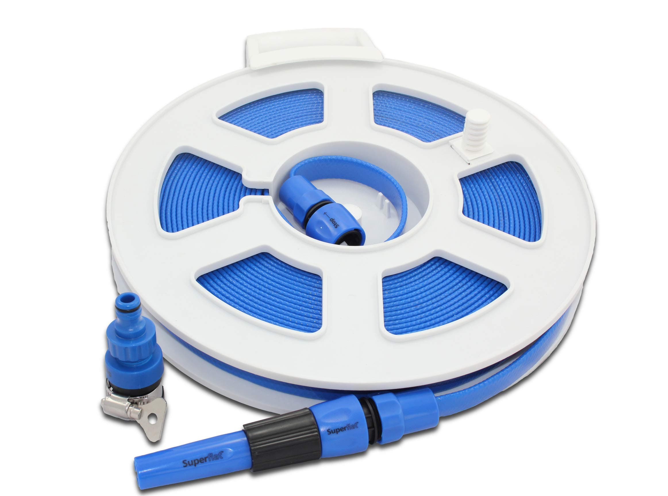 Roll On 20M Super Flat Water Hose Food Grade Reel Caravan Motorhome Boat