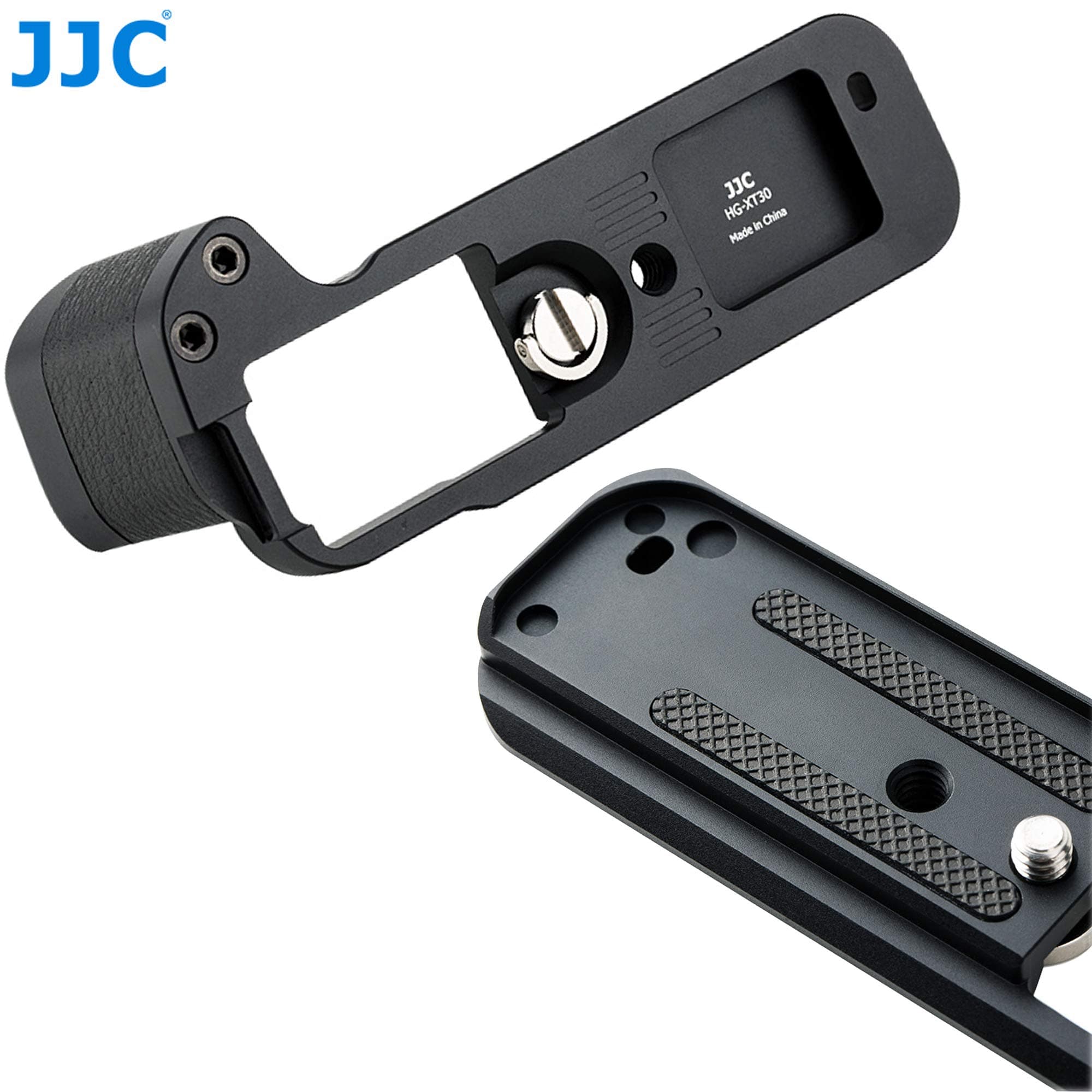 JJC HG-XT30 X-T30 Hand Grip, Arca Swiss Type Quick Release QR, Anti Slip Metal Holder Hand Grip Bracket, Aluminum Aloy, Compatible with Fuji XT30 XT20 X-T20