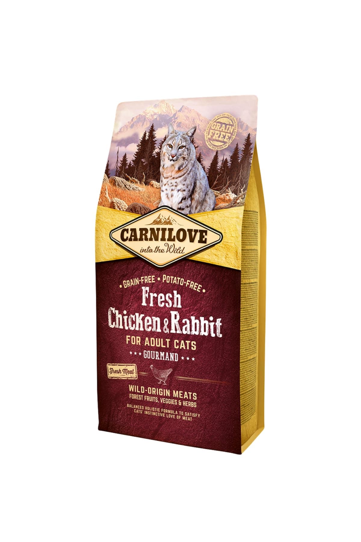 Carnilove Carnilove Fre Chicken & Rabbit Gourmand Dehydrated Cat Food 2 kg – Pack of 20 x 100 g – Total 2000 g