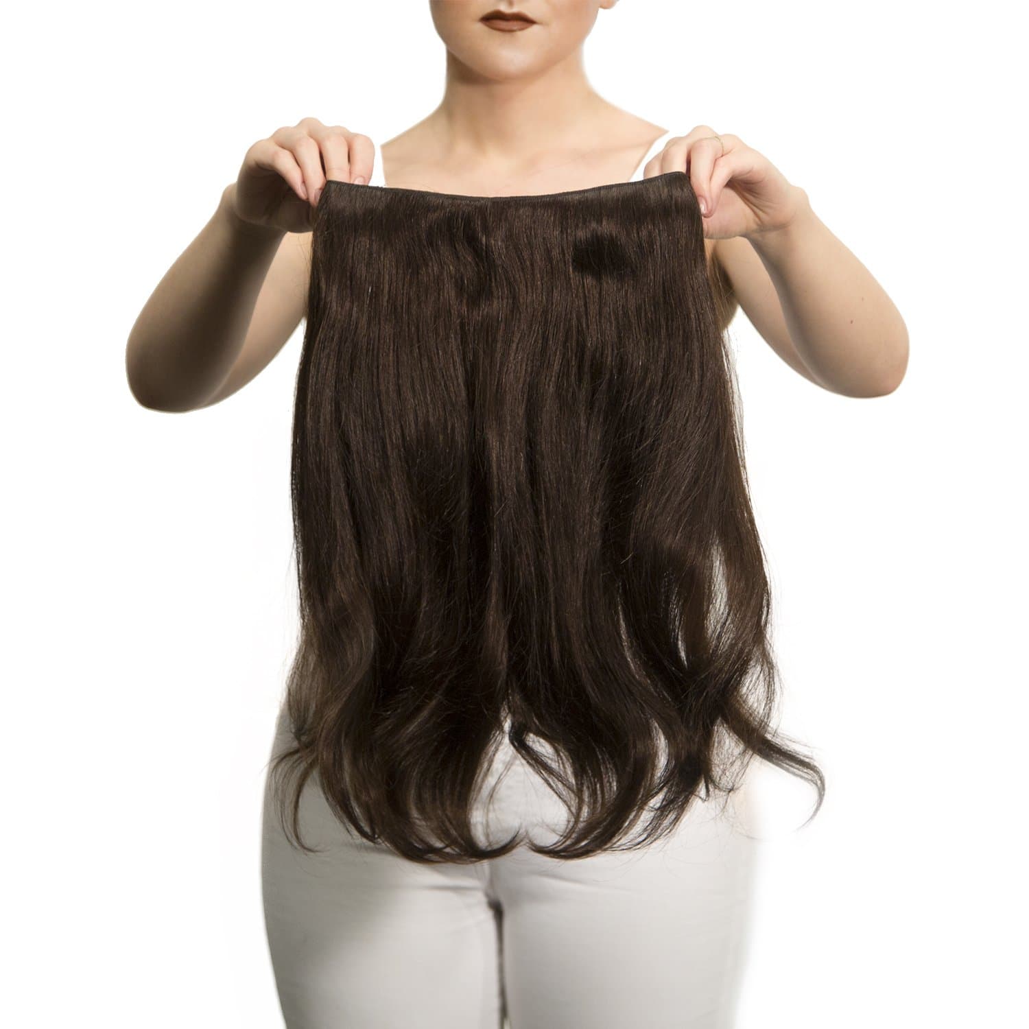 Sono 1 Count 105 g 18" Solo Straight Sono 1 Count 100% Human Hair Extensions, 2 Darkest Brown