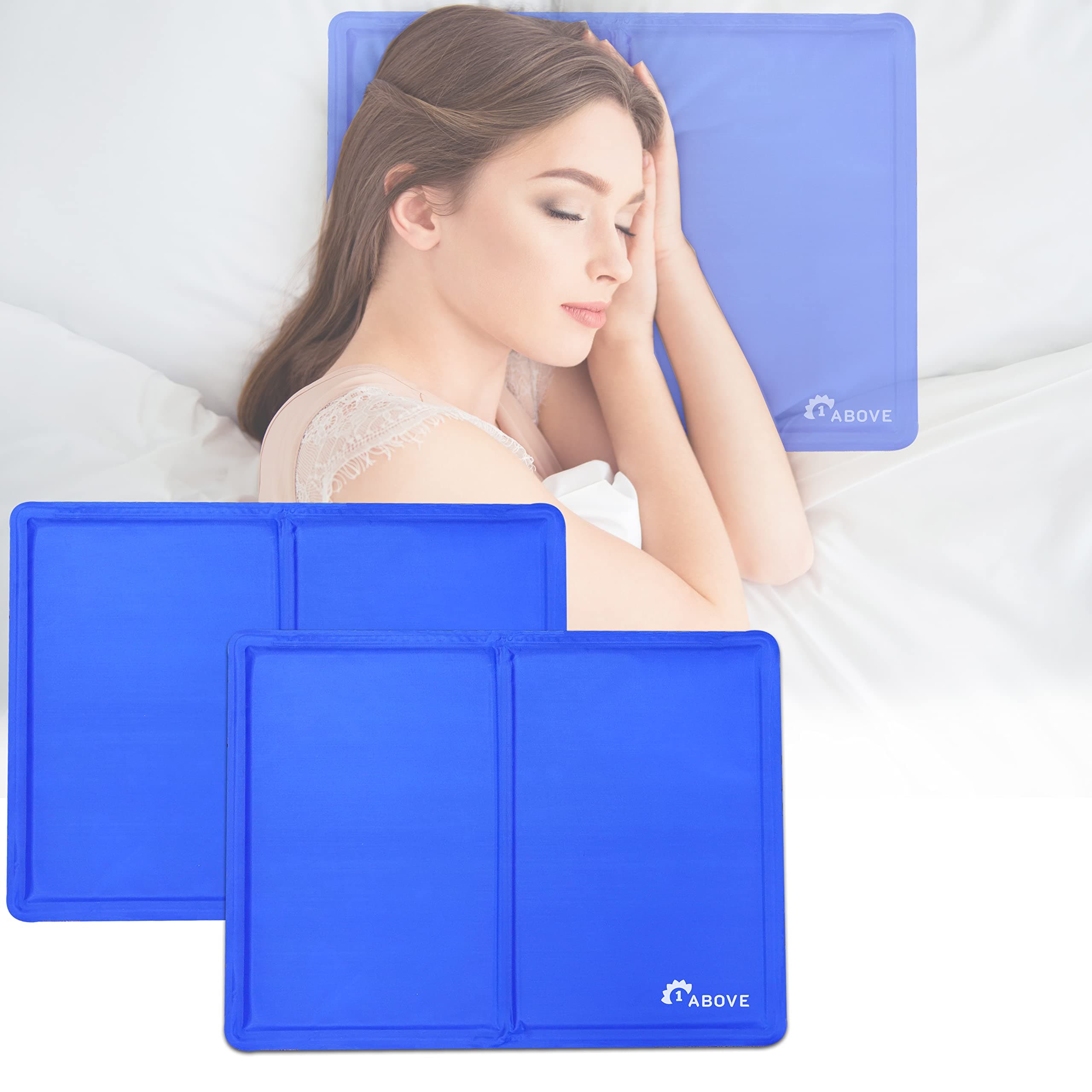 1ABOVE 2 Pack Cooling Gel Pillow | Multipurpose Gel Pads | Reusable Cooling Gel Pads | Perfect Solution for Humid Summer Nights or Night Sweats Also Improving Quality of Sleep (30x40cm, 1)