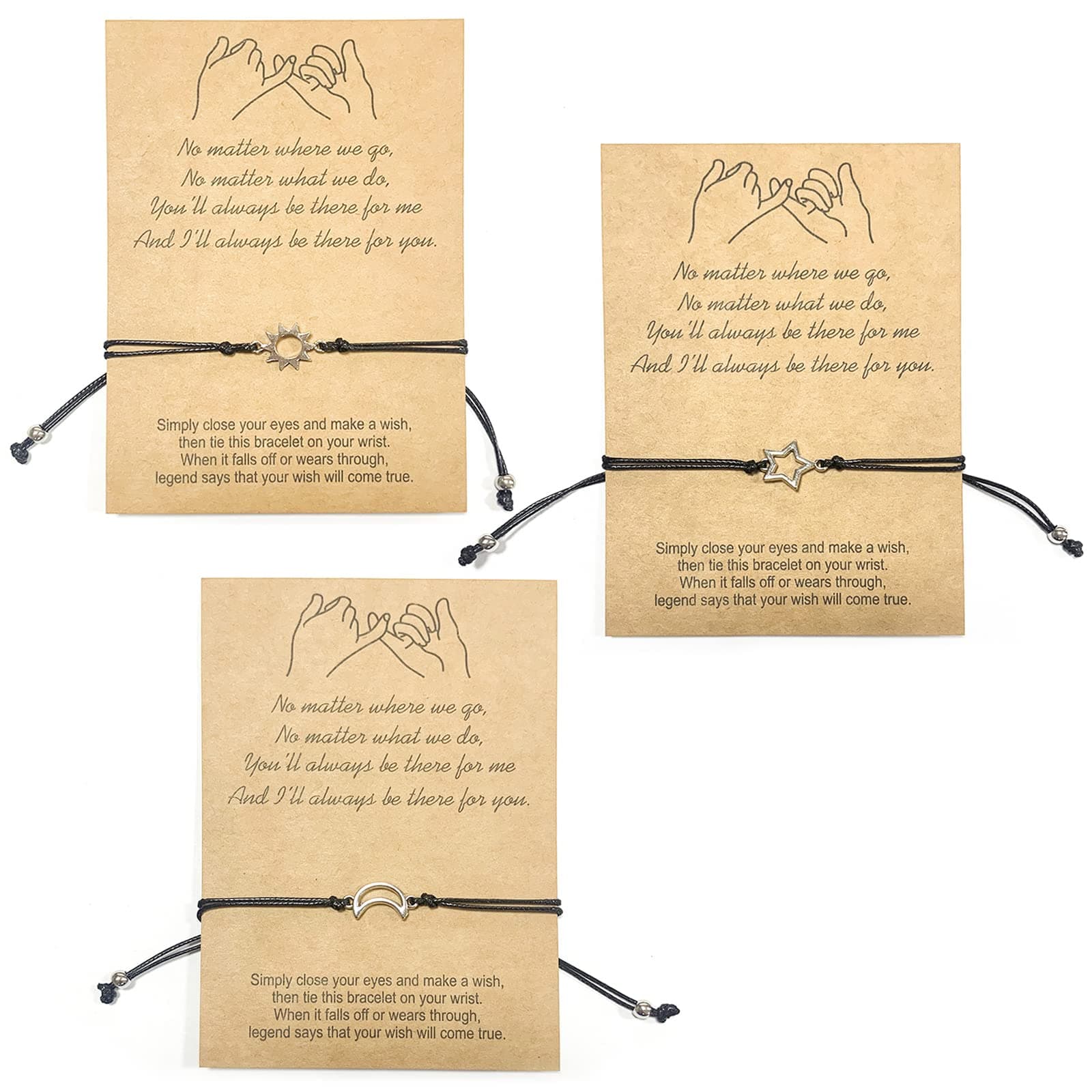 JancostaFriendship Matching Bracelets Best Friend Bracelets Distance Bracelets Gifts for Women Girls (Pack of 3)