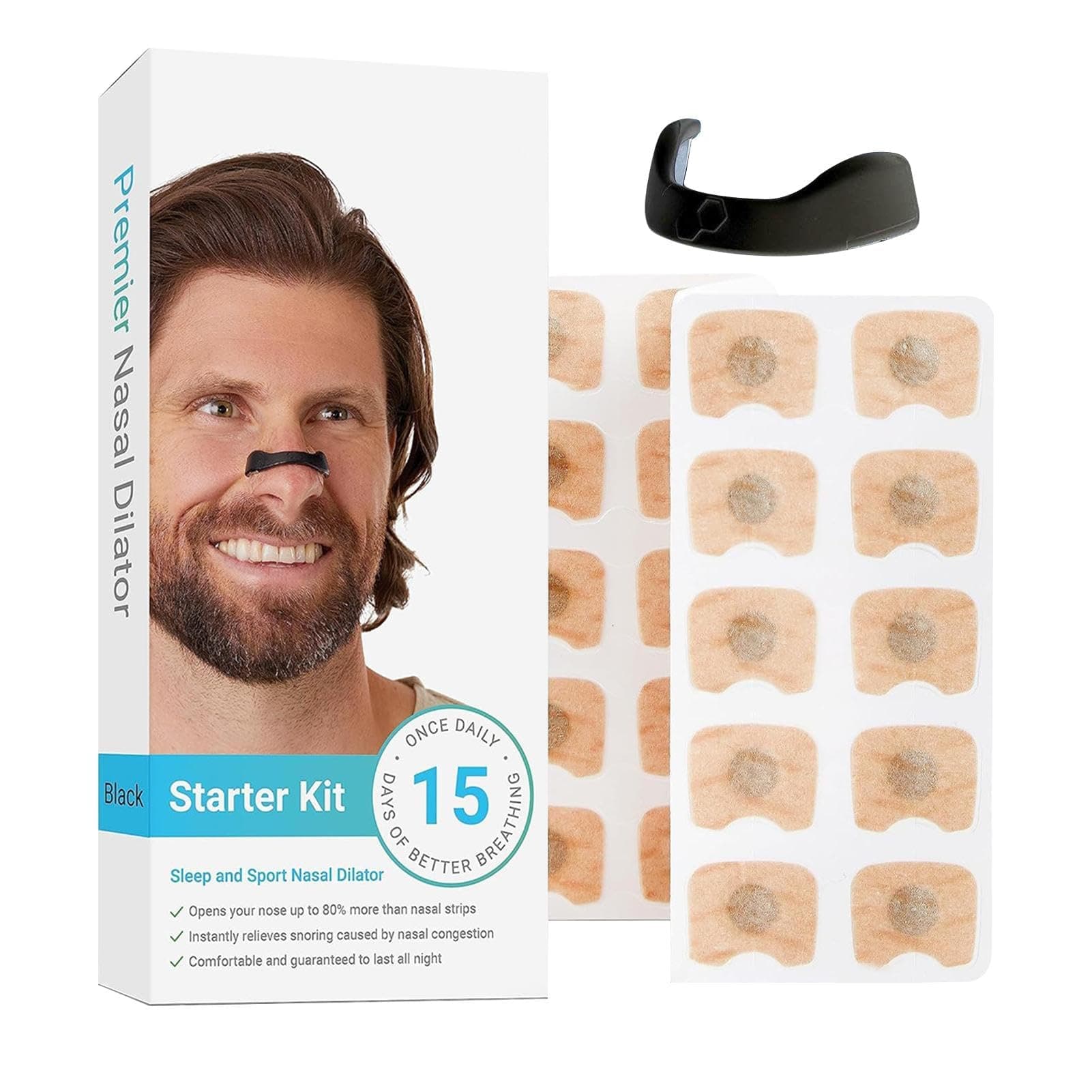 OSHIMA 15 Pack Breathing Magnetic Nasal Strips, Nose Strips for Breathing, Reduce Snoring Improve Sleep Quality Breathing Nasal Strip Anti Snoring Nose Strips Safe and Effective Nose Plaster