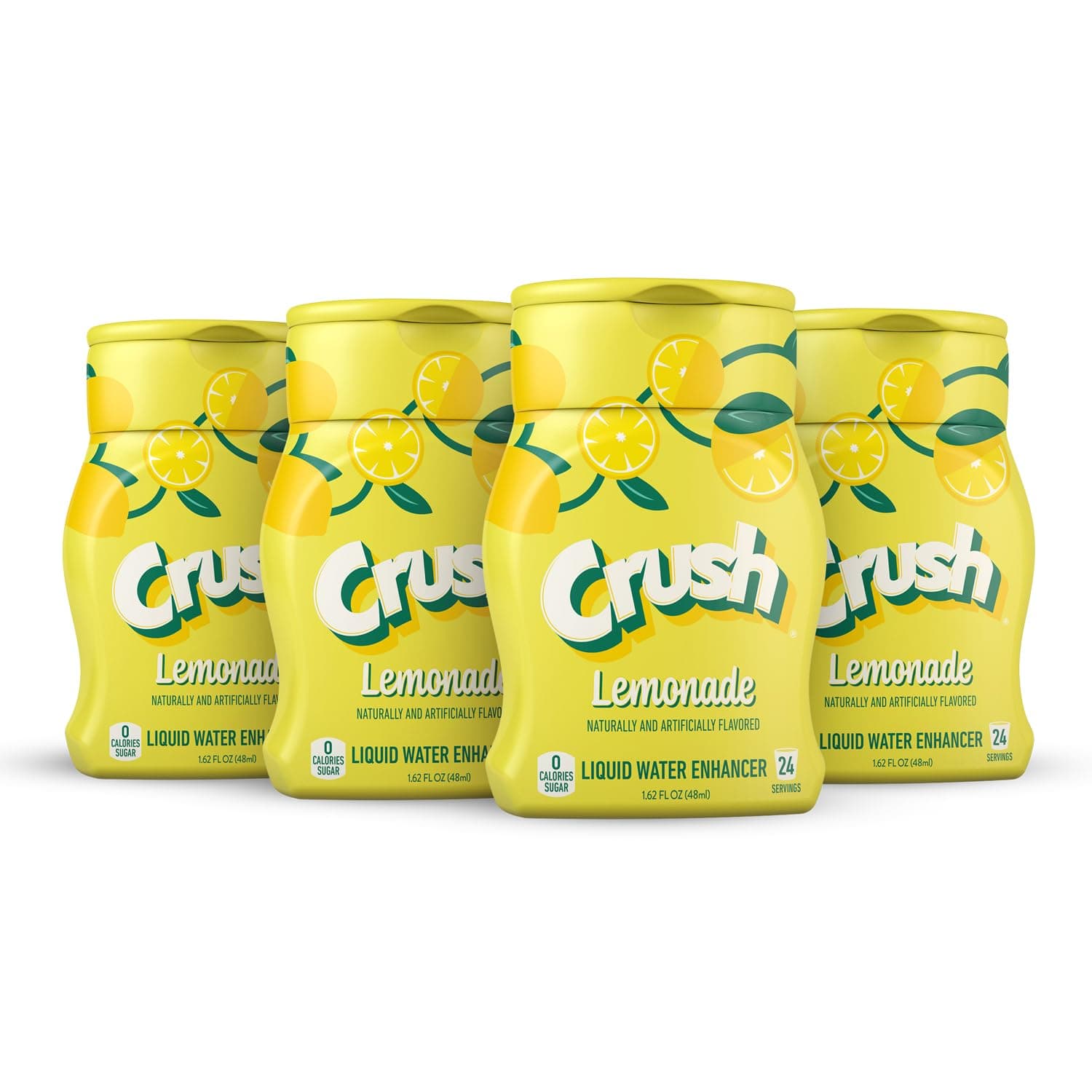 Crush, Lemonade, Liquid Water Enhancer – New, Better Taste (4 Bottles, Makes 96 Flavored Water Drinks) 1.62 Fl Oz (Pack of 1)