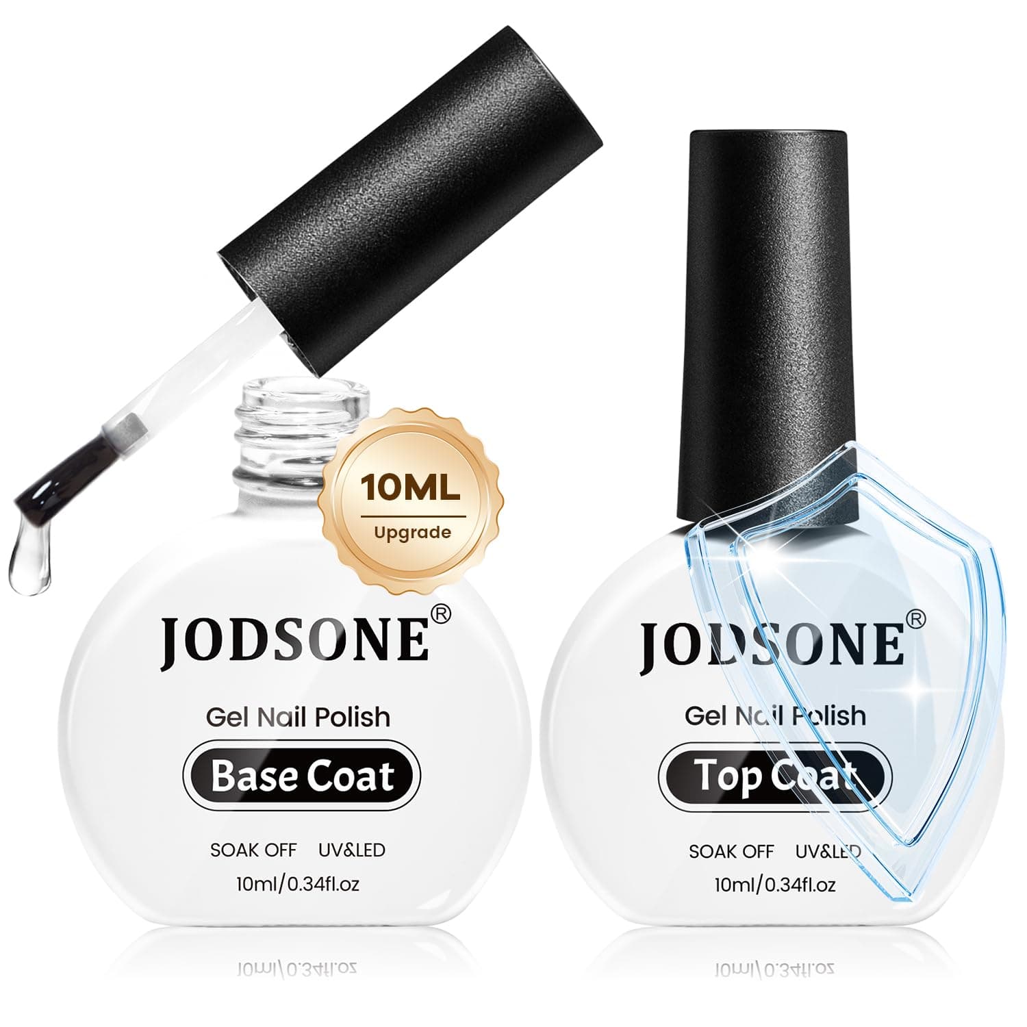 JODSONE2 Bottles 10ml Of Top Coat Base Coat Gel Polish Set Bright Surface At Home DIY Nail Salon Girl Gift