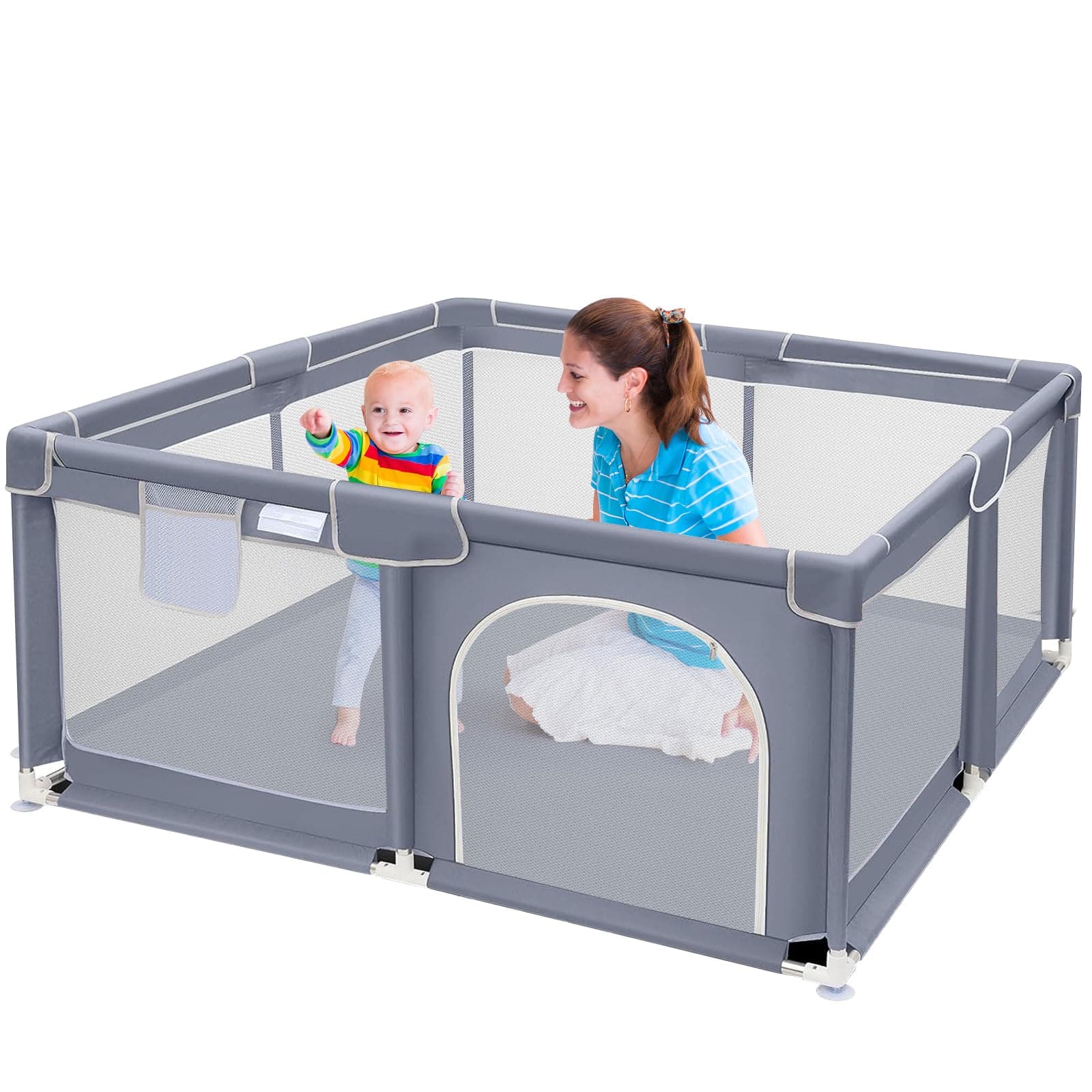 Suposeu Baby Playpen Gray